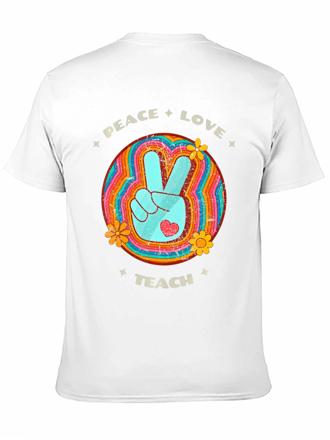 Peace Love Teach Retro T-Shirt