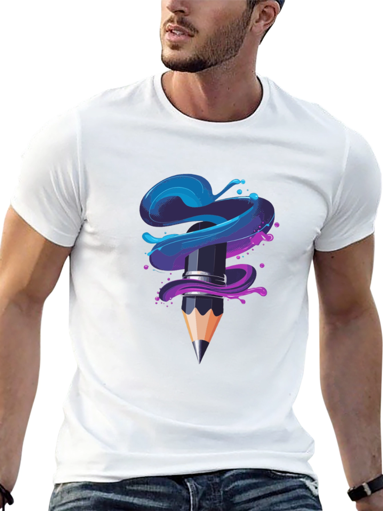 Creative Pencil Art Graphic T-Shirt