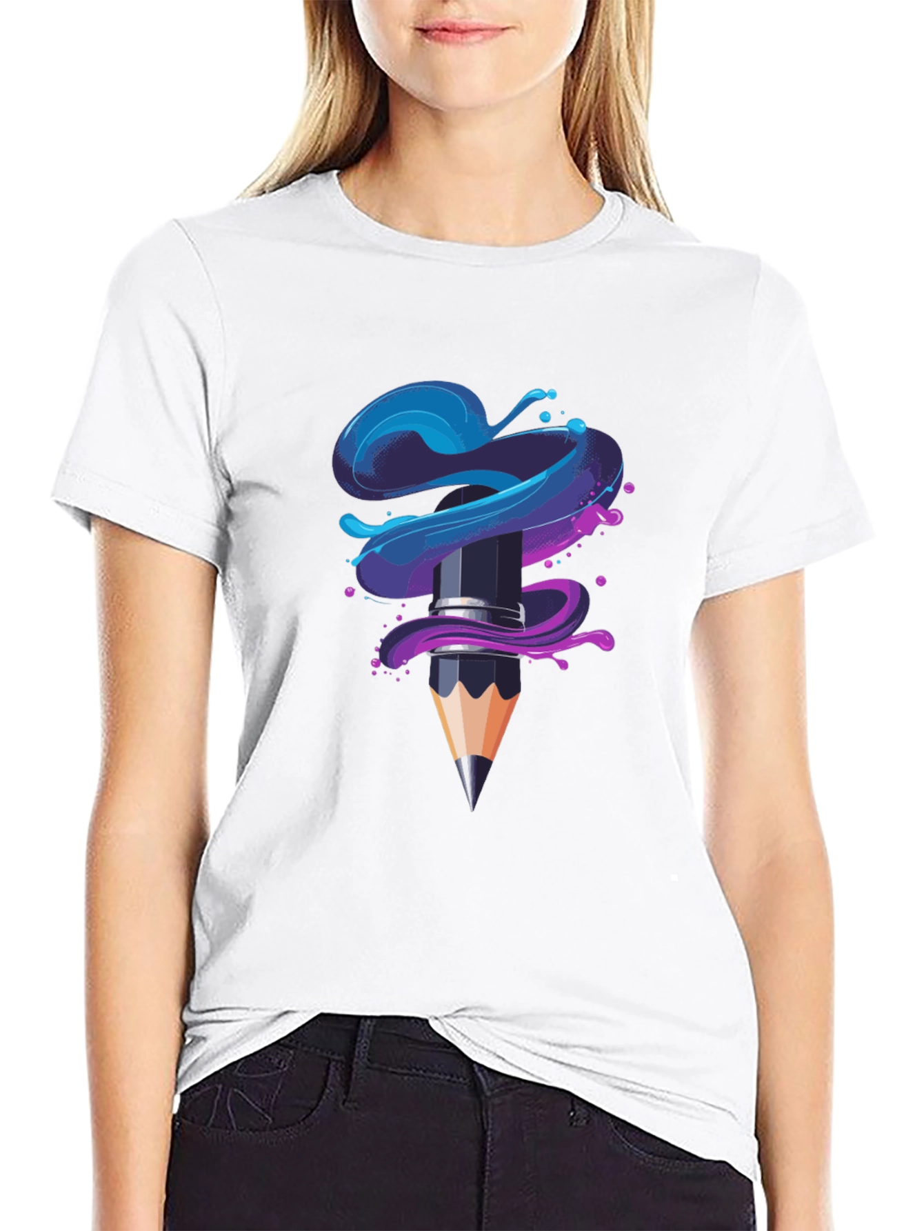 Creative Pencil Art Graphic T-Shirt