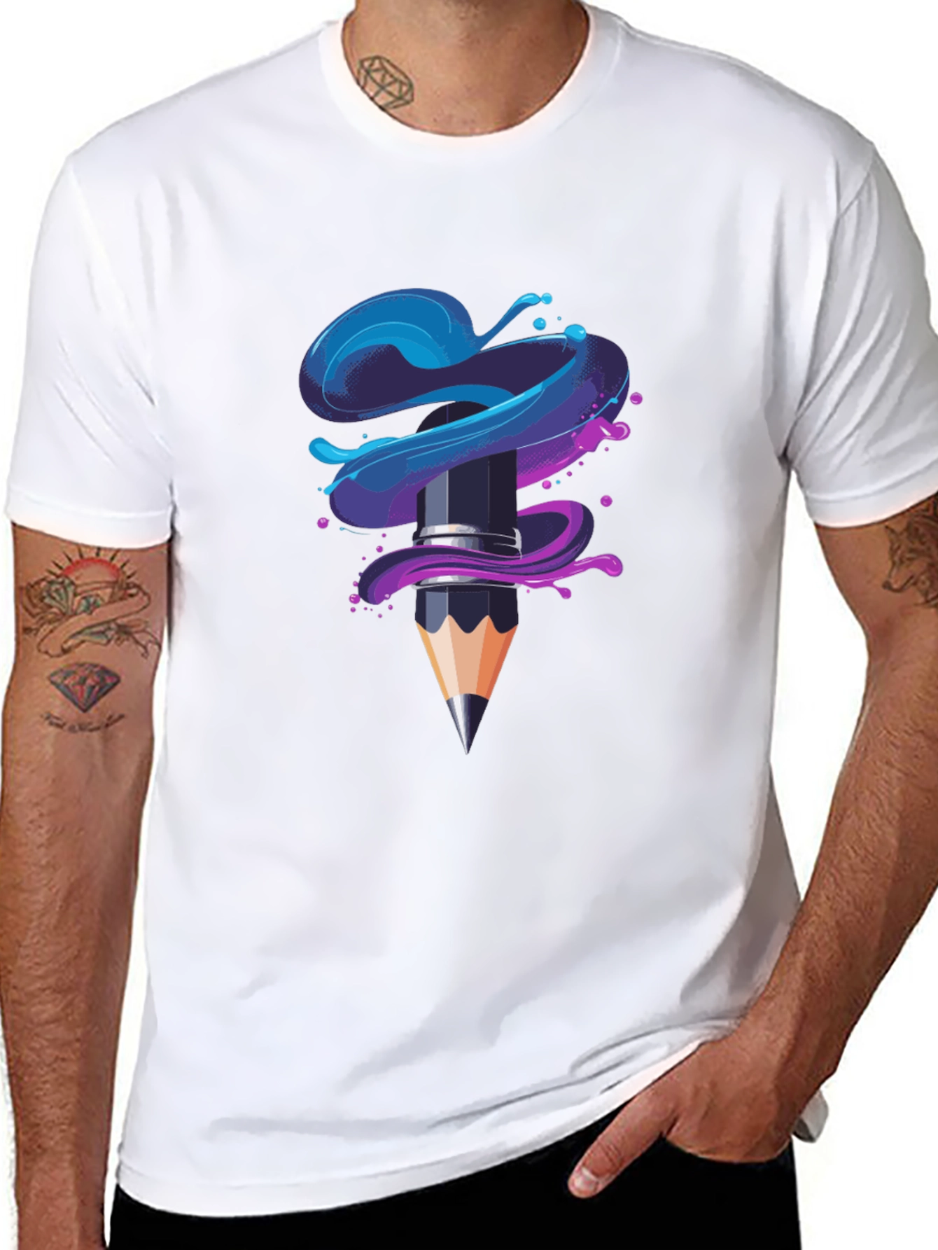 Creative Pencil Art Graphic T-Shirt