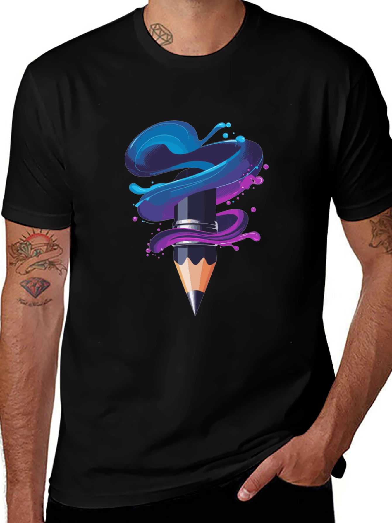 Creative Pencil Art Graphic T-Shirt