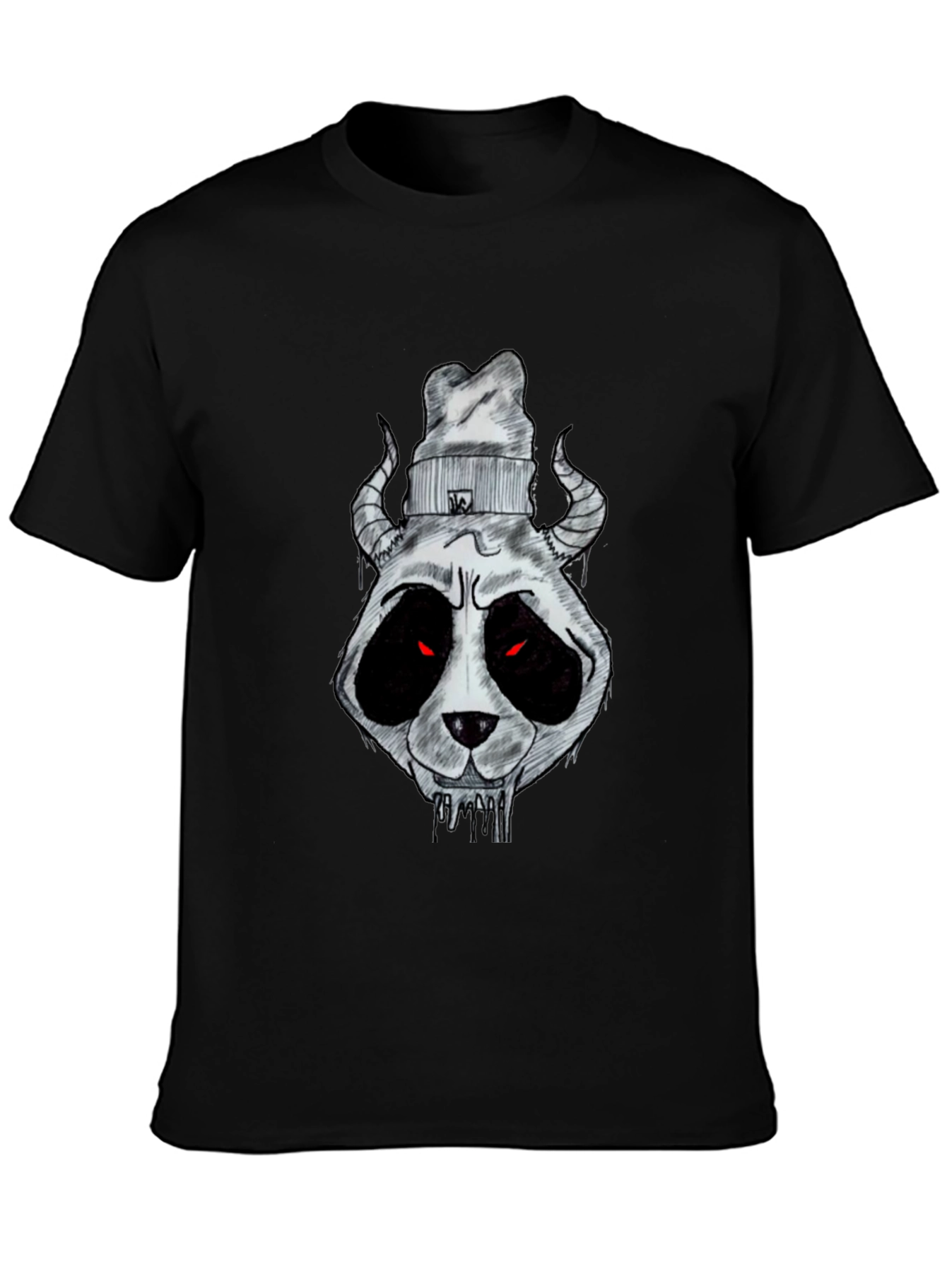 Dark Panda Graphic Tee - Mens Black Cotton T-Shirt