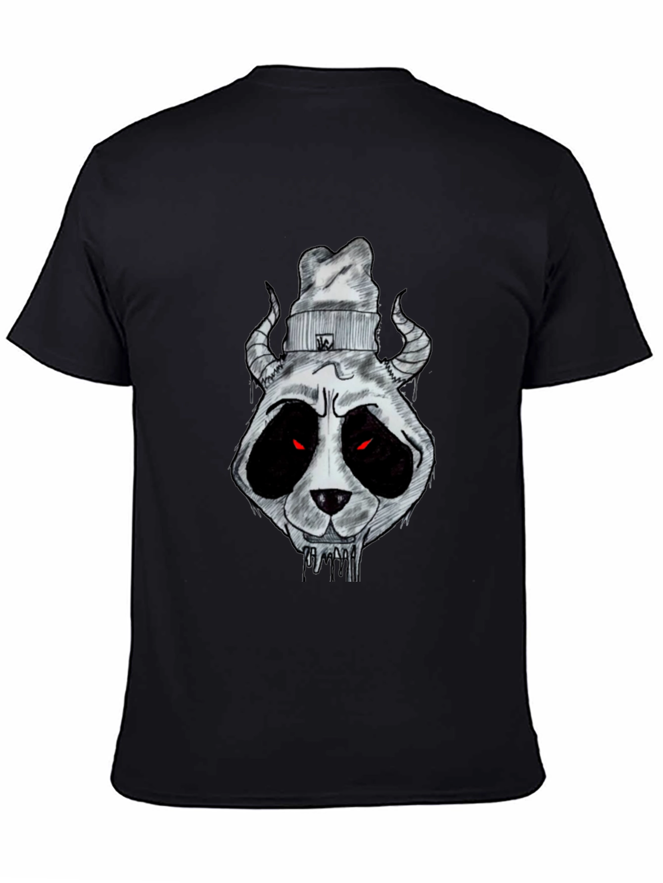 Dark Panda Graphic Tee - Mens Black Cotton T-Shirt