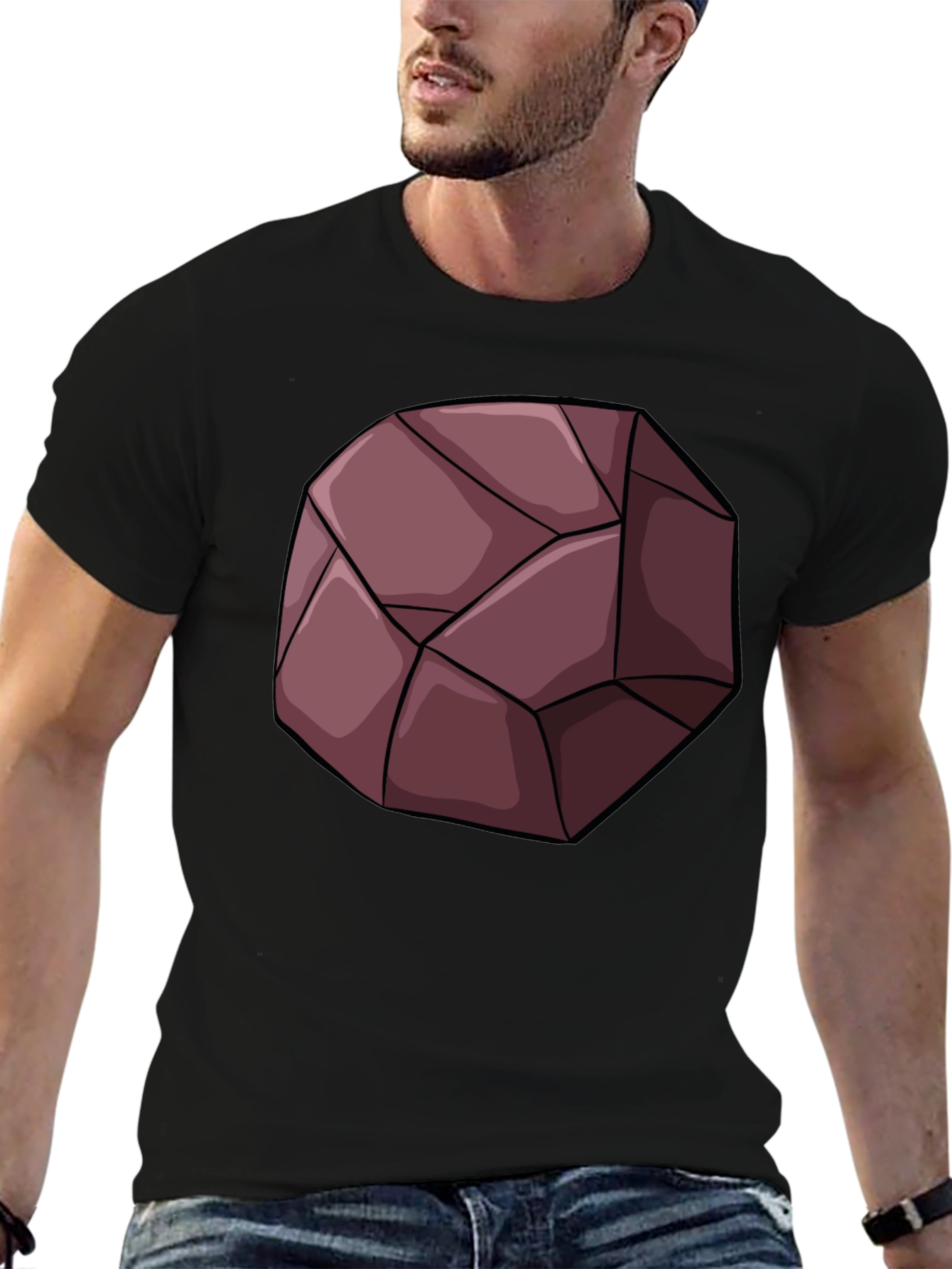 Geometric Rock Graphic Tee - Unique Design T-Shirt