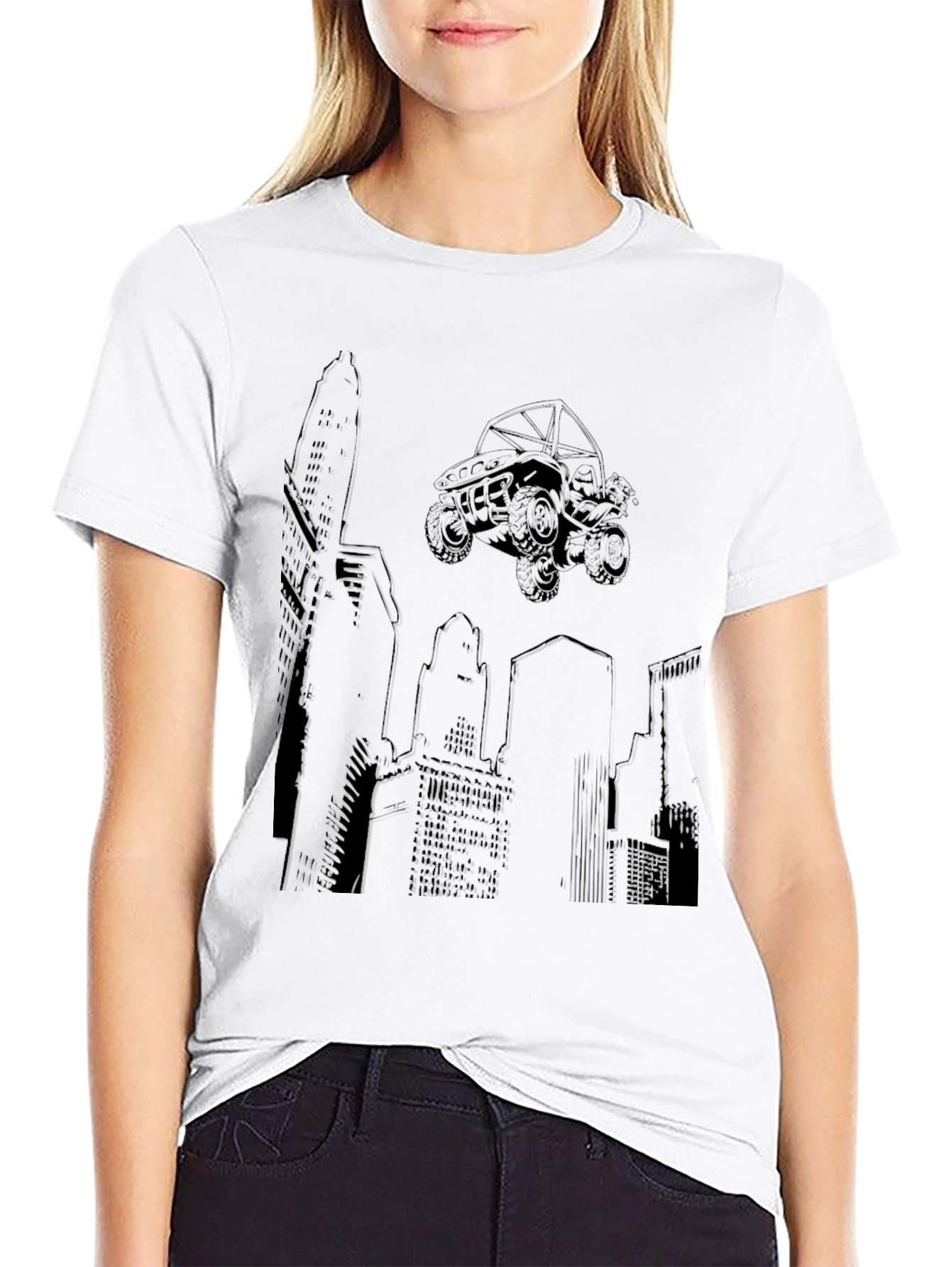 Cityscape Off-Road Vehicle Graphic T-Shirt