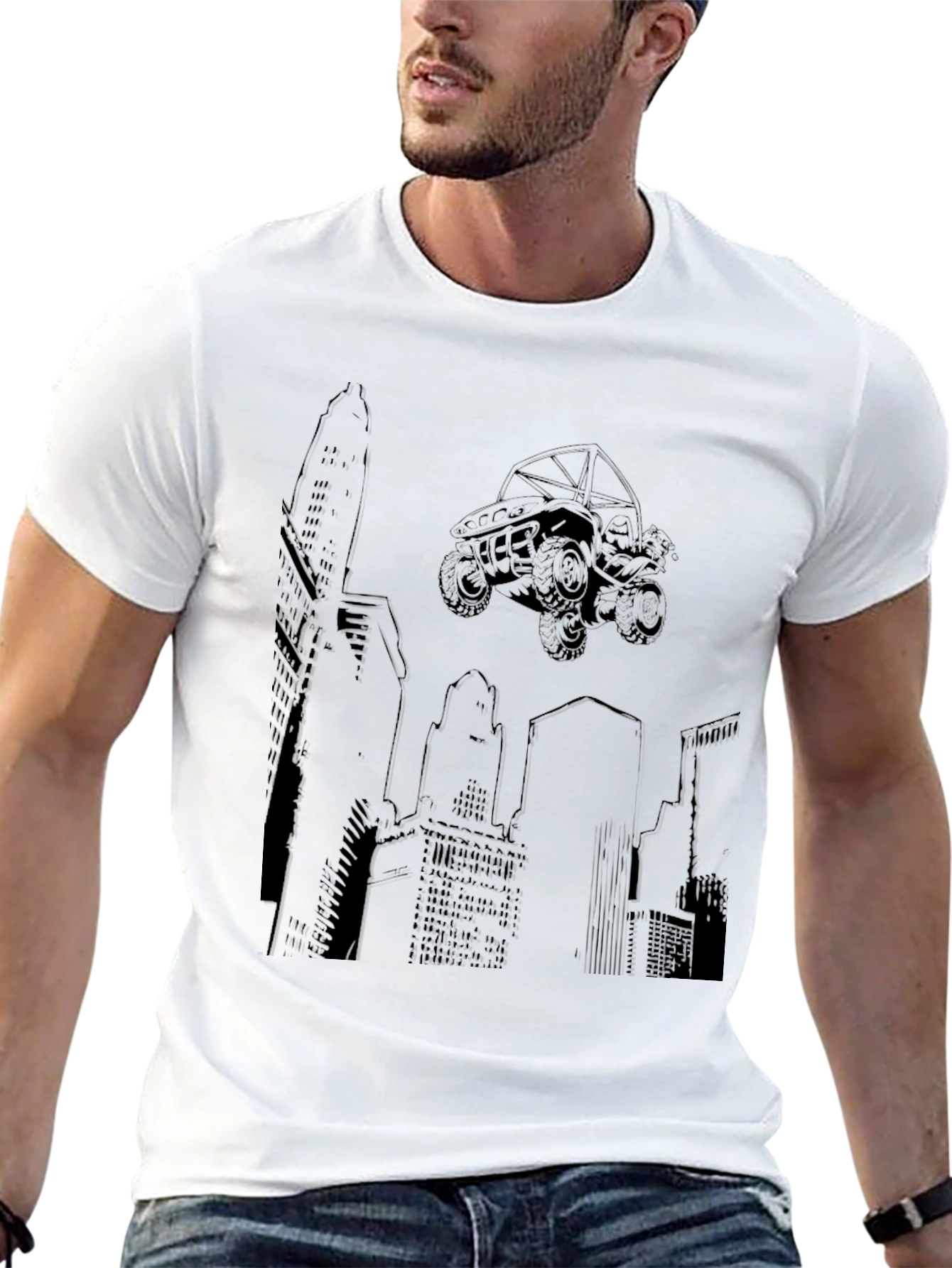 Cityscape Off-Road Vehicle Graphic T-Shirt