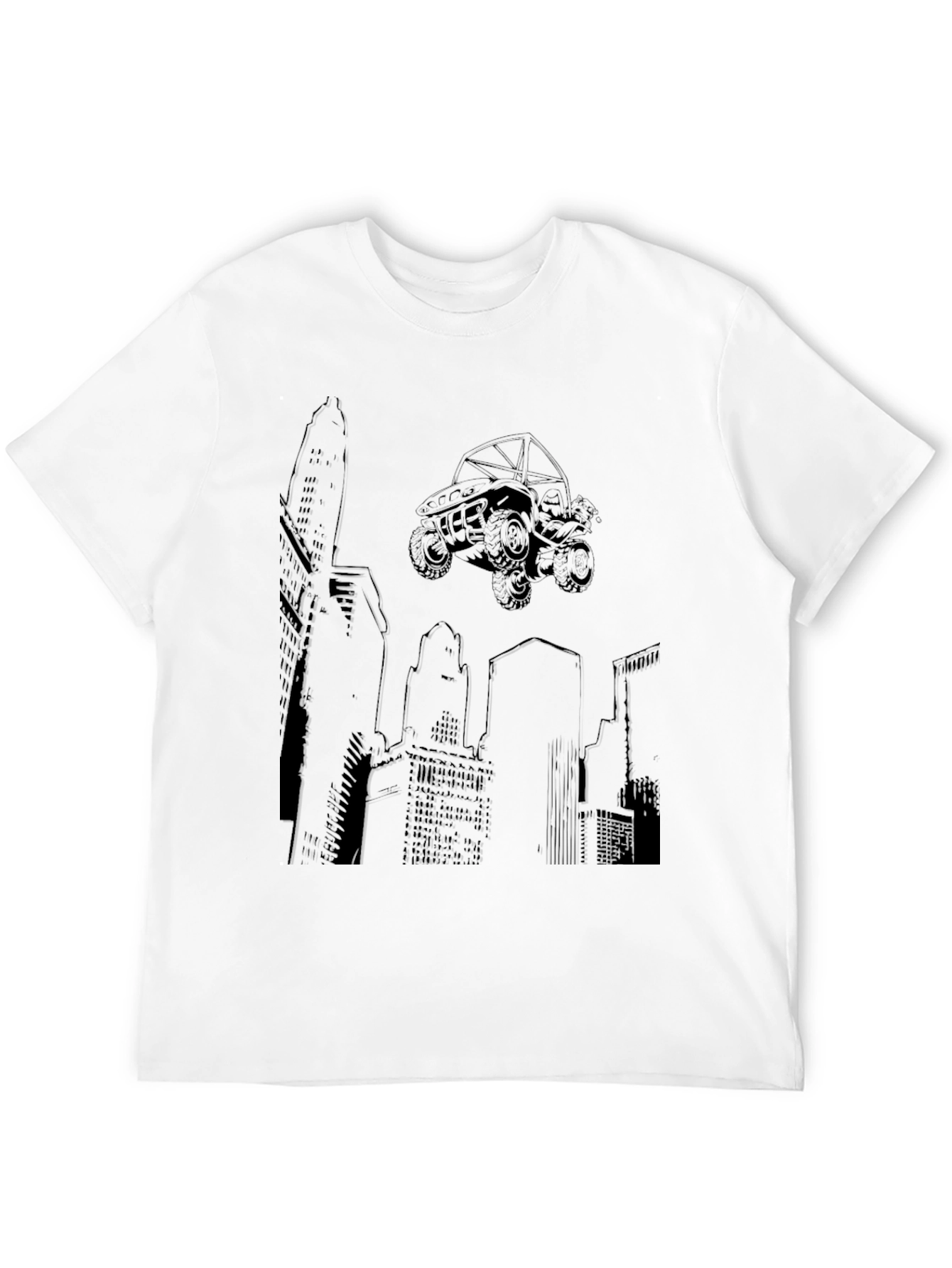 Cityscape Off-Road Vehicle Graphic T-Shirt