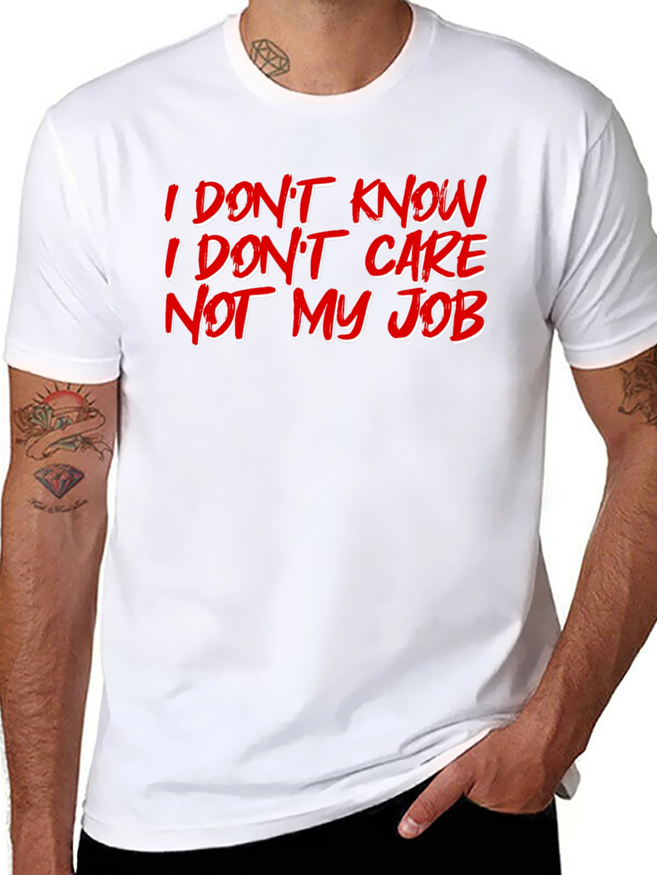 I Dont Know Care Not My Job Black T-Shirt