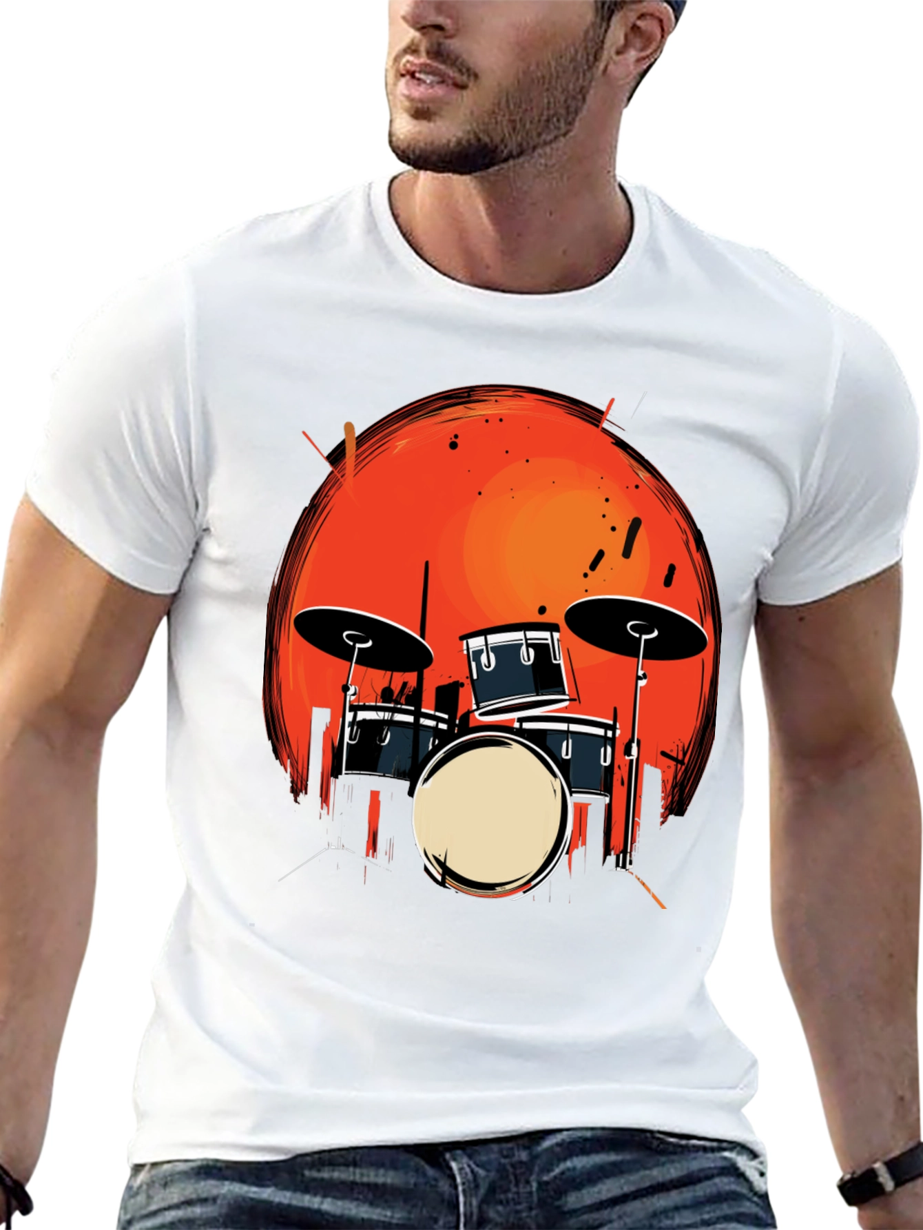 Drum Kit Graphic Tee - Musician T-Shirt