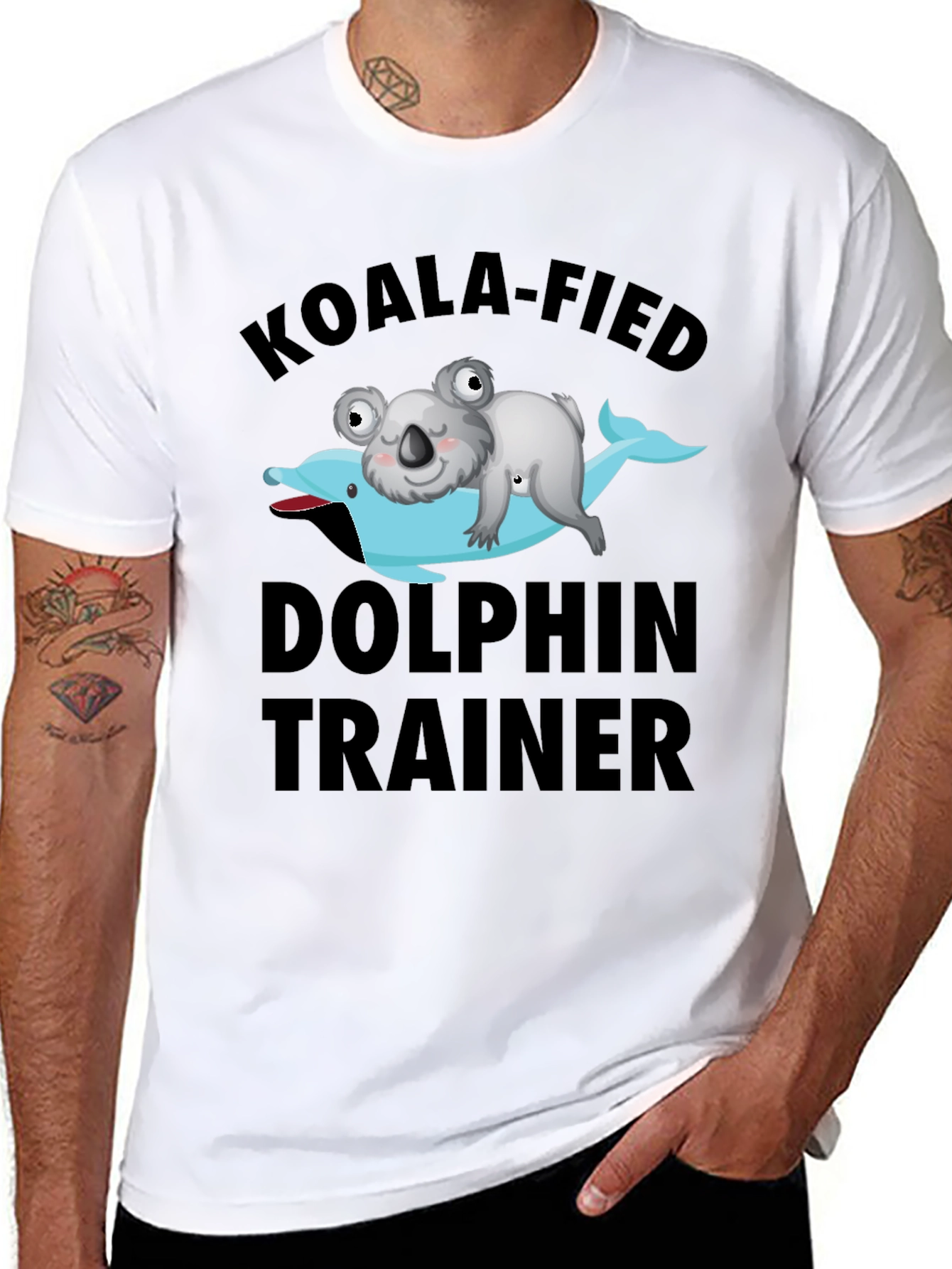 Koala-fied Dolphin Trainer Graphic T-Shirt