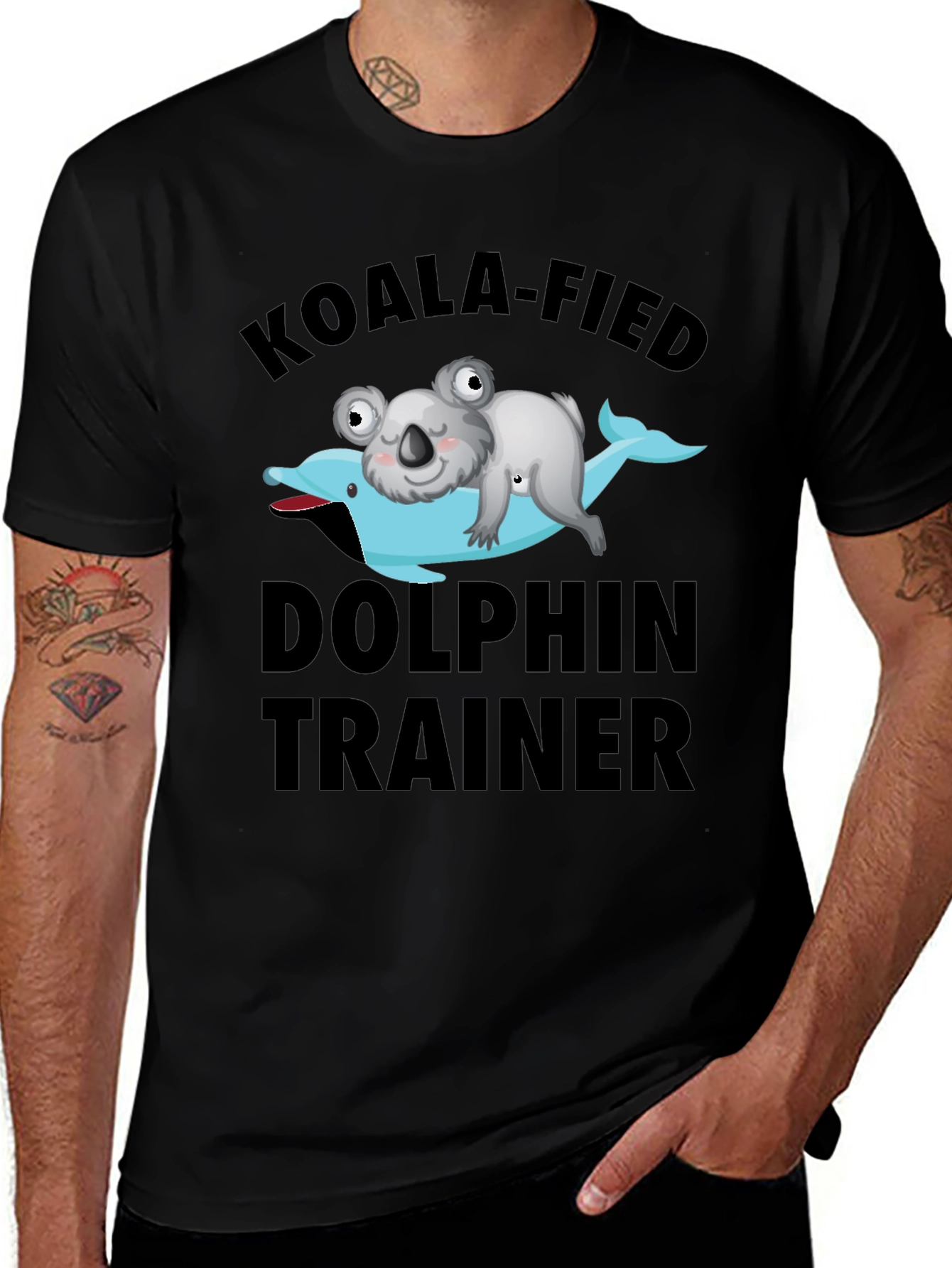 Koala-fied Dolphin Trainer Graphic T-Shirt