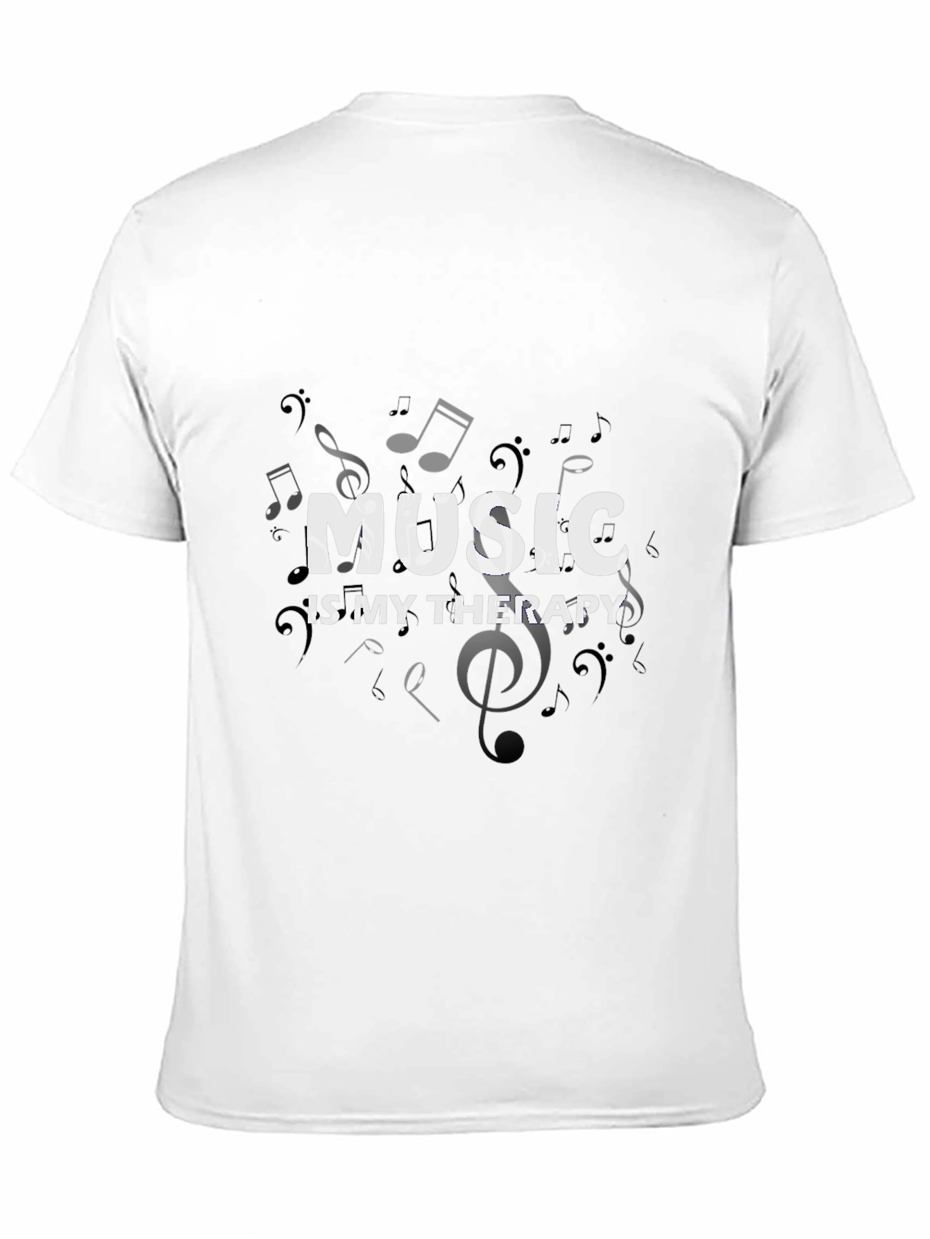 Music is My Therapy Black T-Shirt