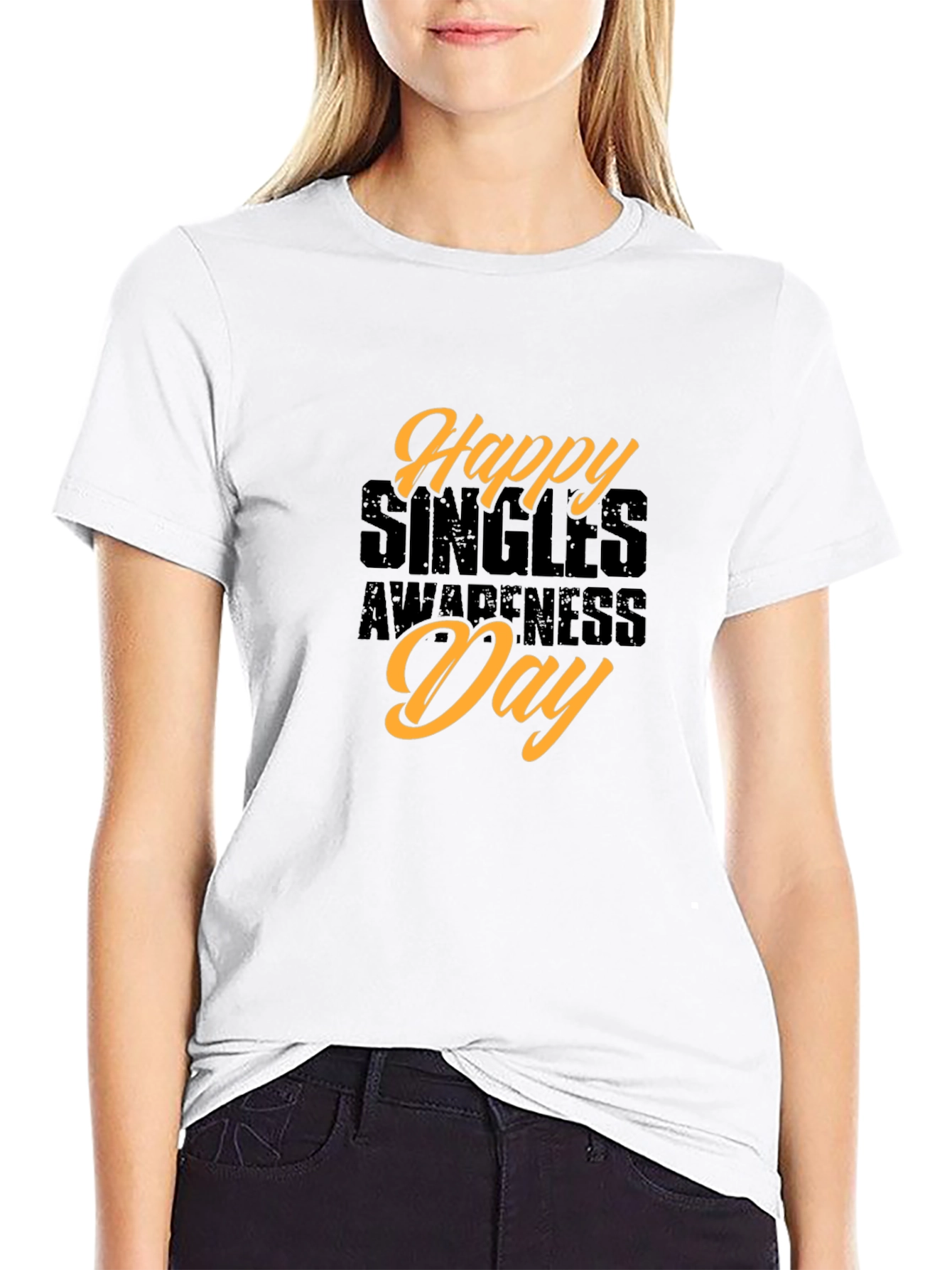 Happy Singles Awareness Day T-Shirt Black