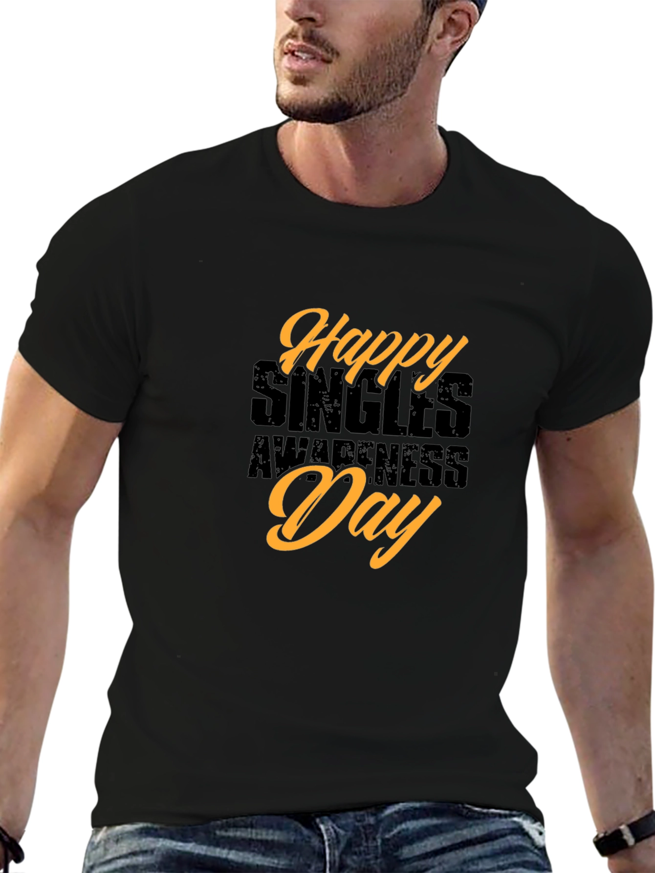 Happy Singles Awareness Day T-Shirt Black