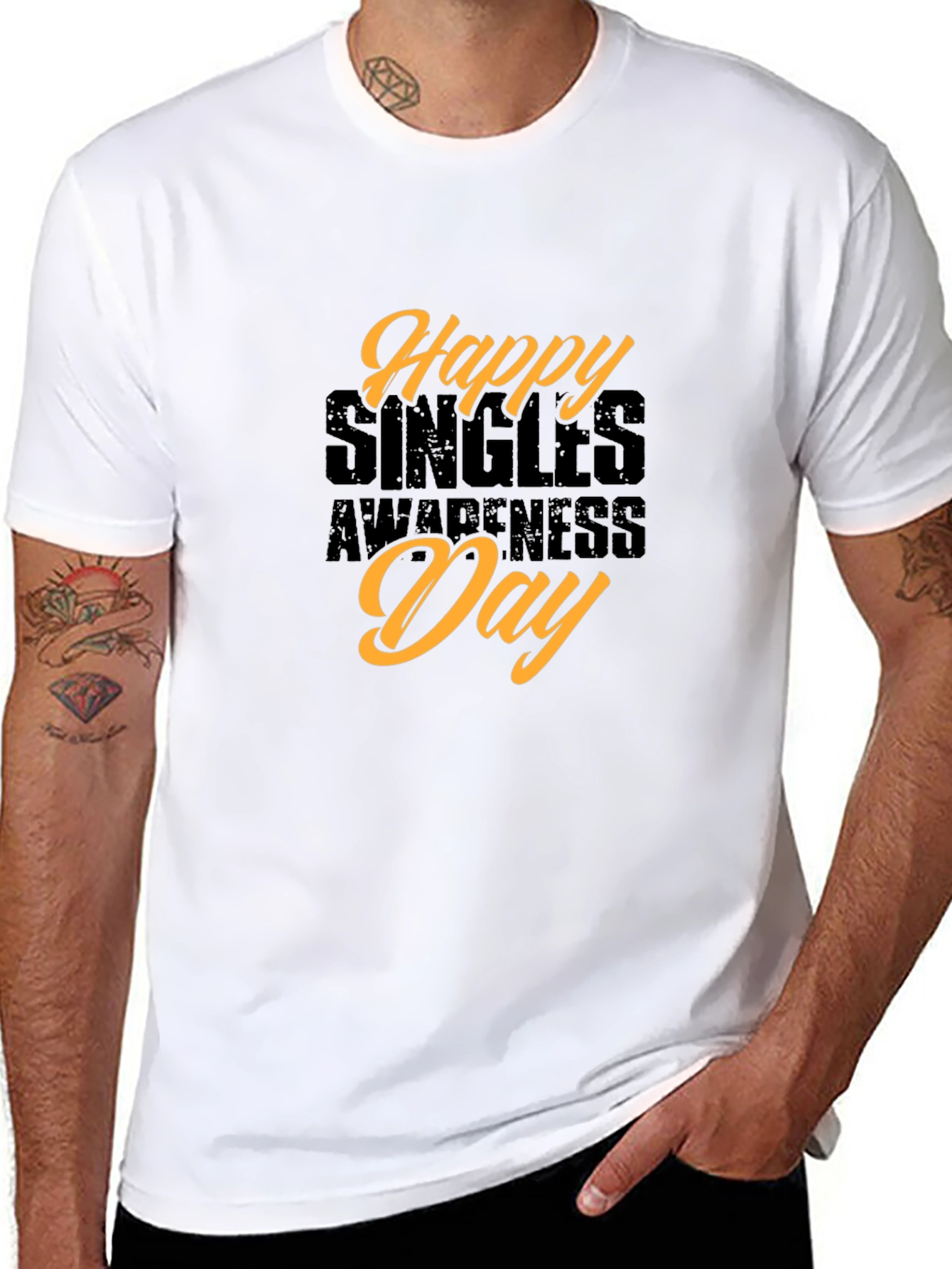 Happy Singles Awareness Day T-Shirt Black