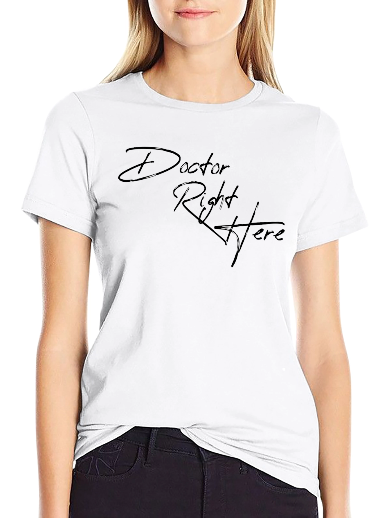 Doctor Right Here Mens Black T-Shirt