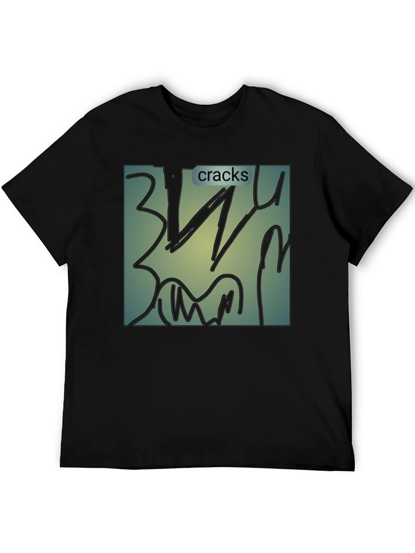 Cracks Graphic T-Shirt - Modern Abstract Art Tee
