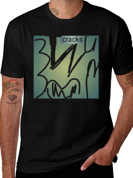 Cracks Graphic T-Shirt - Modern Abstract Art Tee