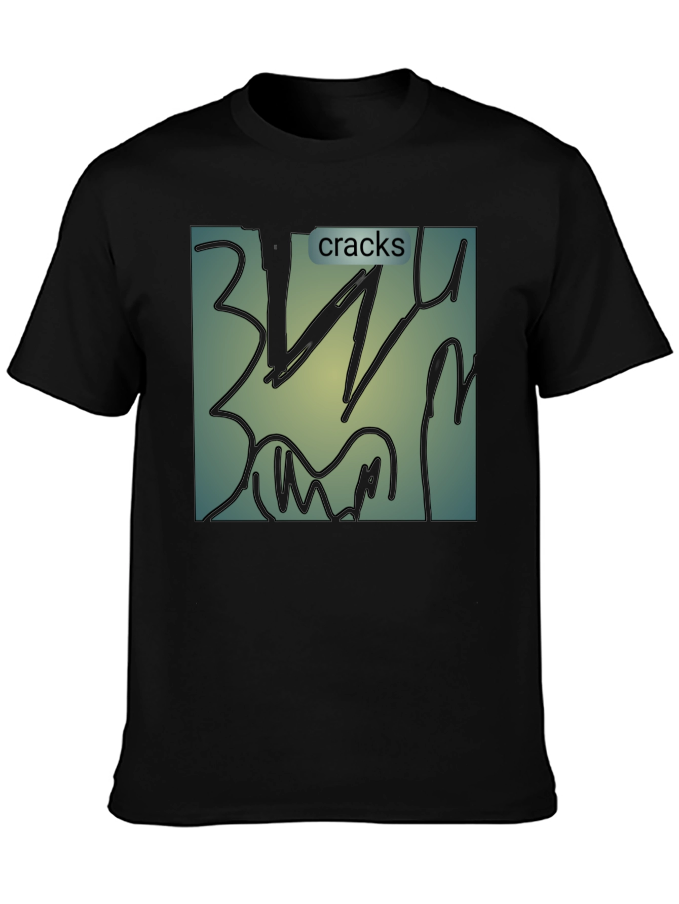 Cracks Graphic T-Shirt - Modern Abstract Art Tee