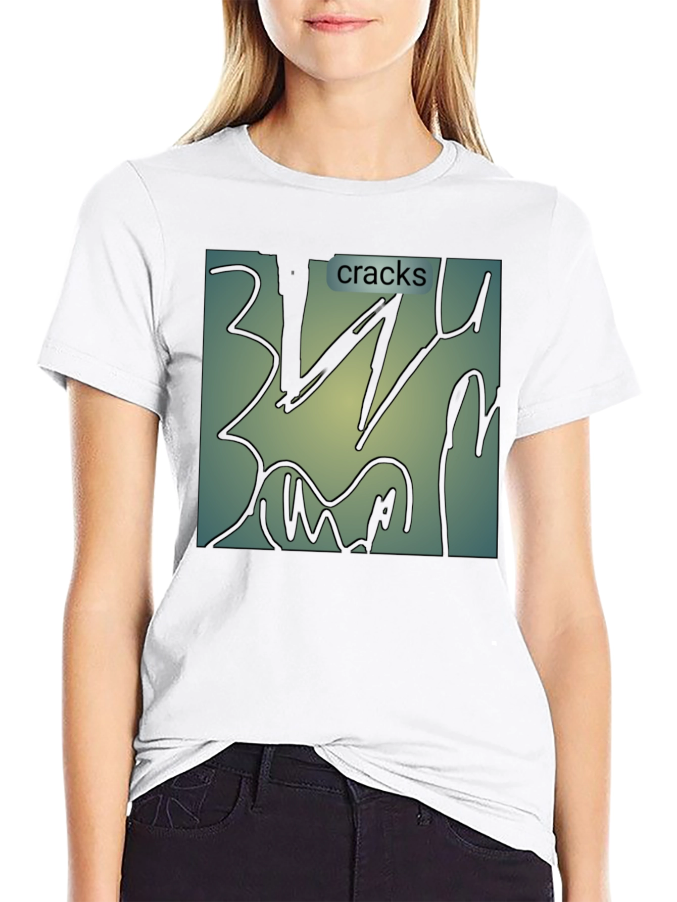 Cracks Graphic T-Shirt - Modern Abstract Art Tee