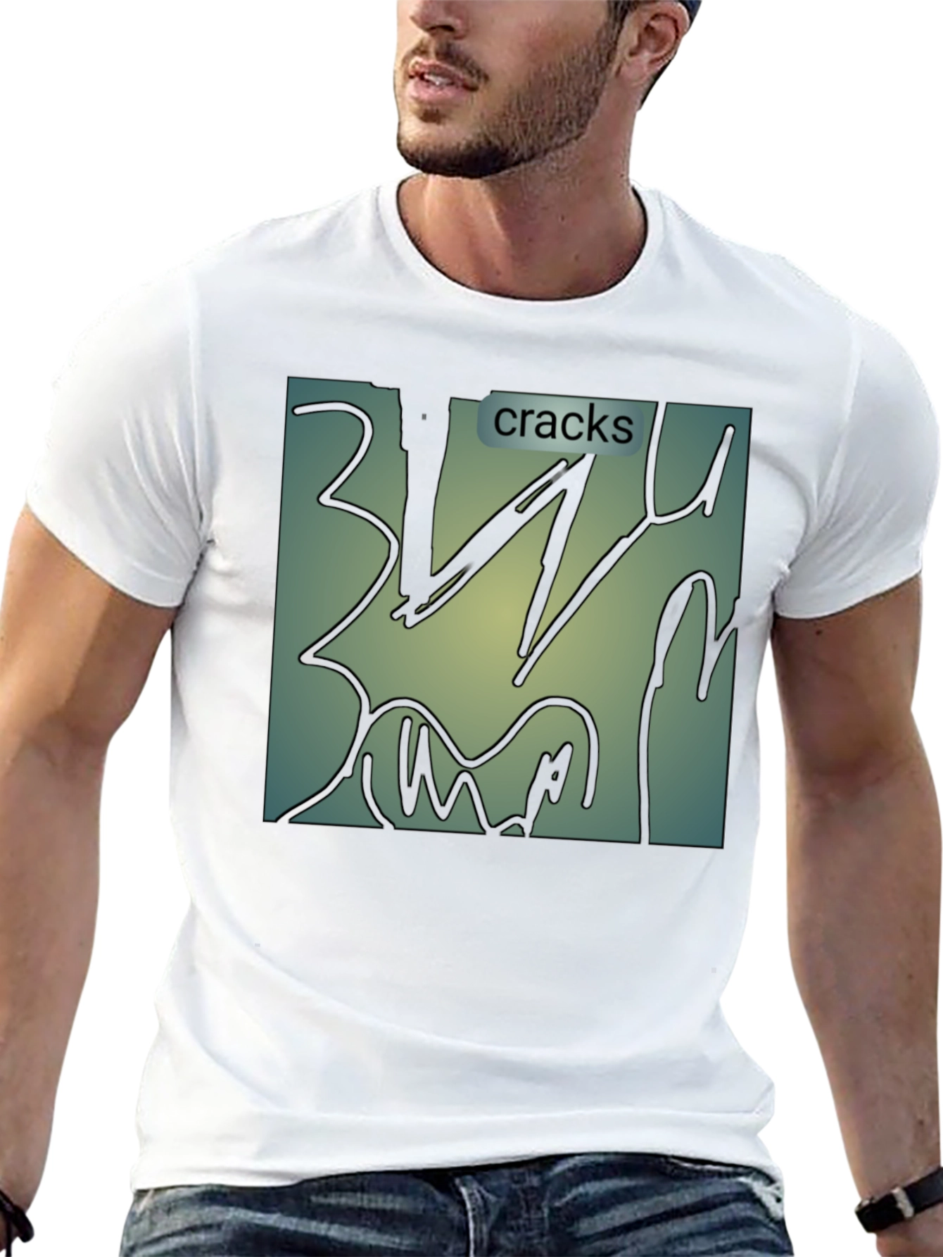 Cracks Graphic T-Shirt - Modern Abstract Art Tee