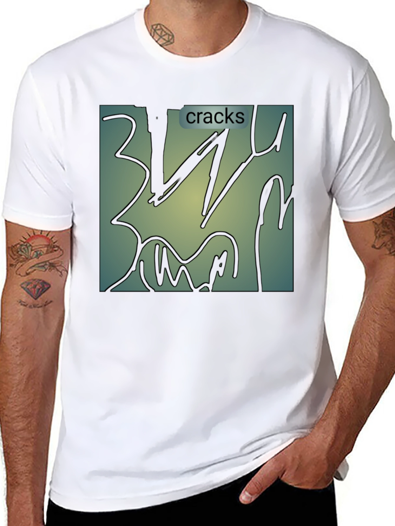 Cracks Graphic T-Shirt - Modern Abstract Art Tee