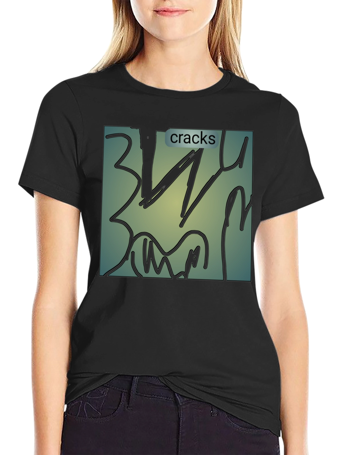 Cracks Graphic T-Shirt - Modern Abstract Art Tee