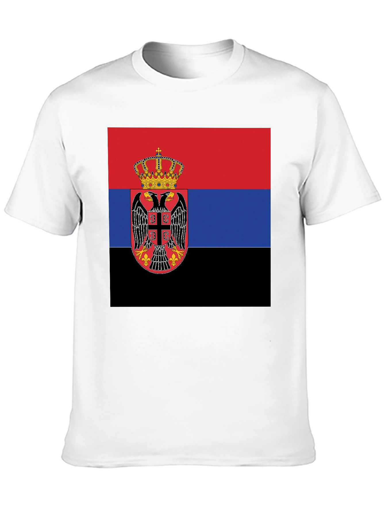 Serbian Flag T-Shirt - Black Crew Neck Tee