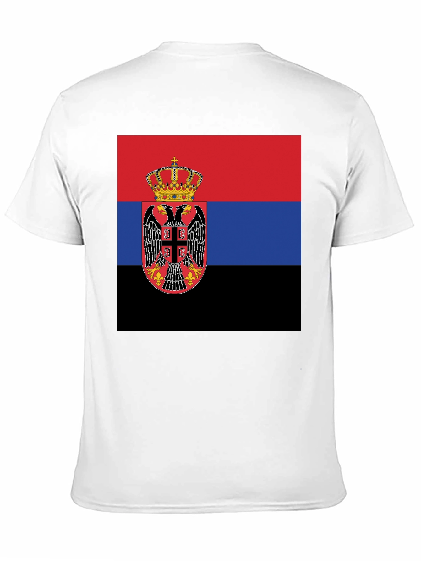 Serbian Flag T-Shirt - Black Crew Neck Tee