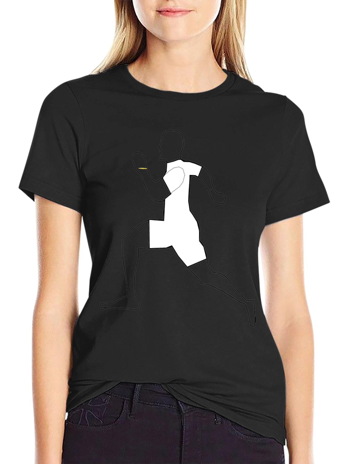 Mens Black Graphic Tee - Running Figure