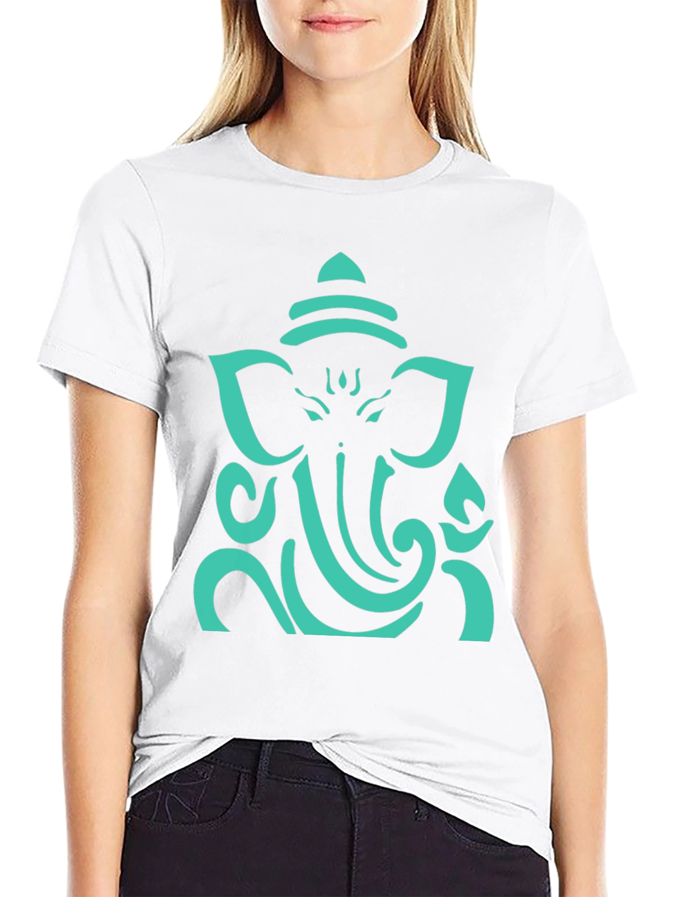 Ganesh Graphic Tee - Black Cotton Blend T-Shirt