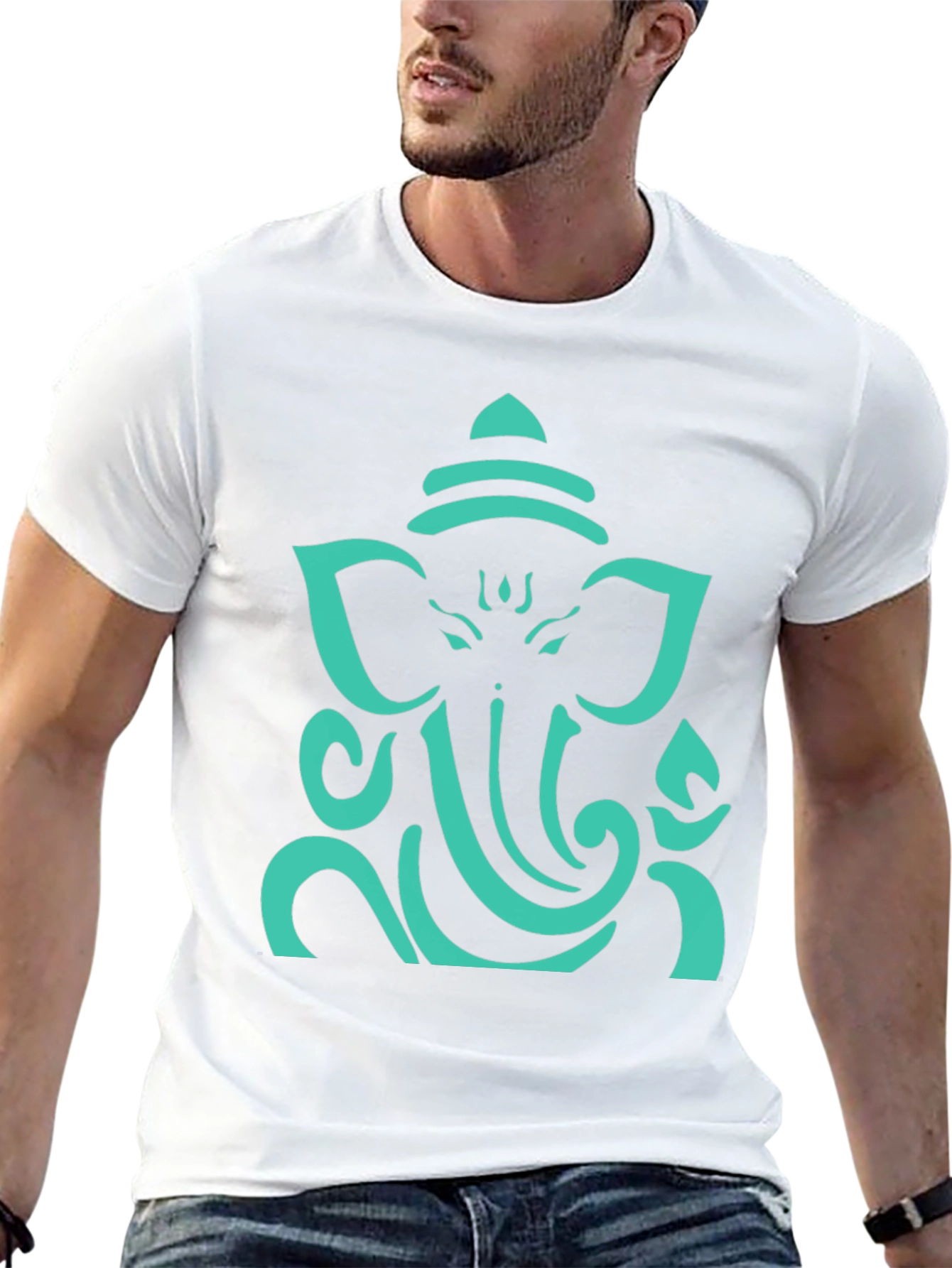 Ganesh Graphic Tee - Black Cotton Blend T-Shirt