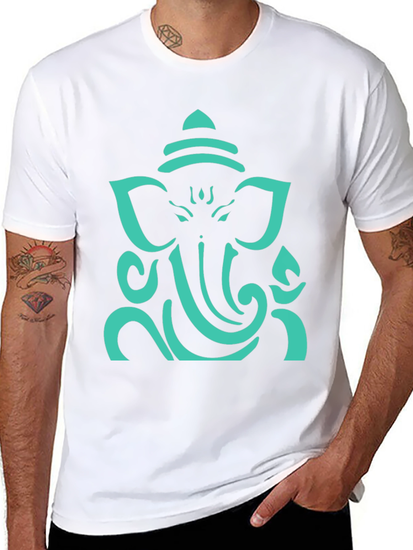 Ganesh Graphic Tee - Black Cotton Blend T-Shirt