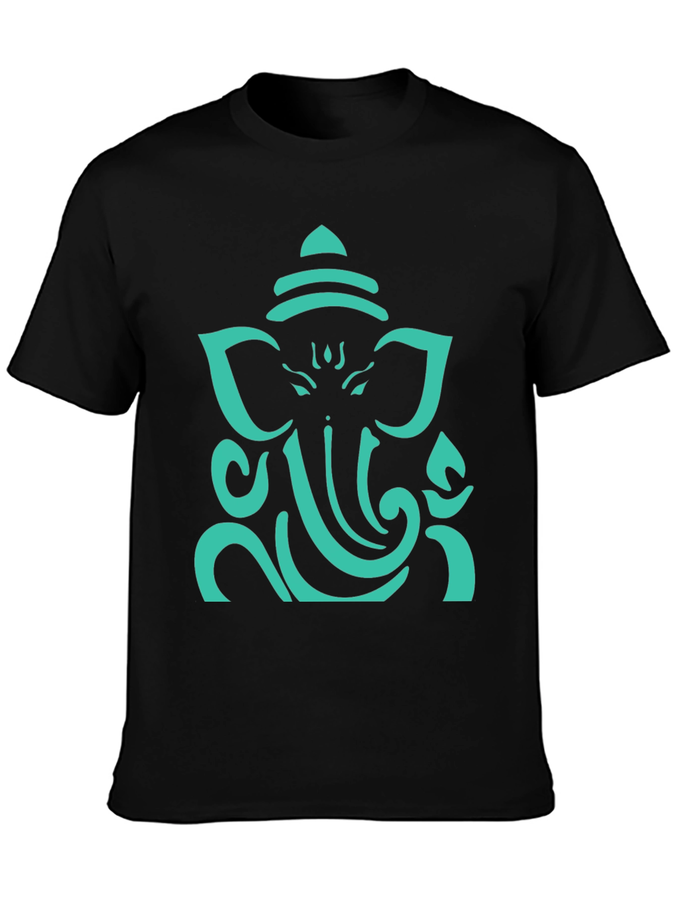 Ganesh Graphic Tee - Black Cotton Blend T-Shirt