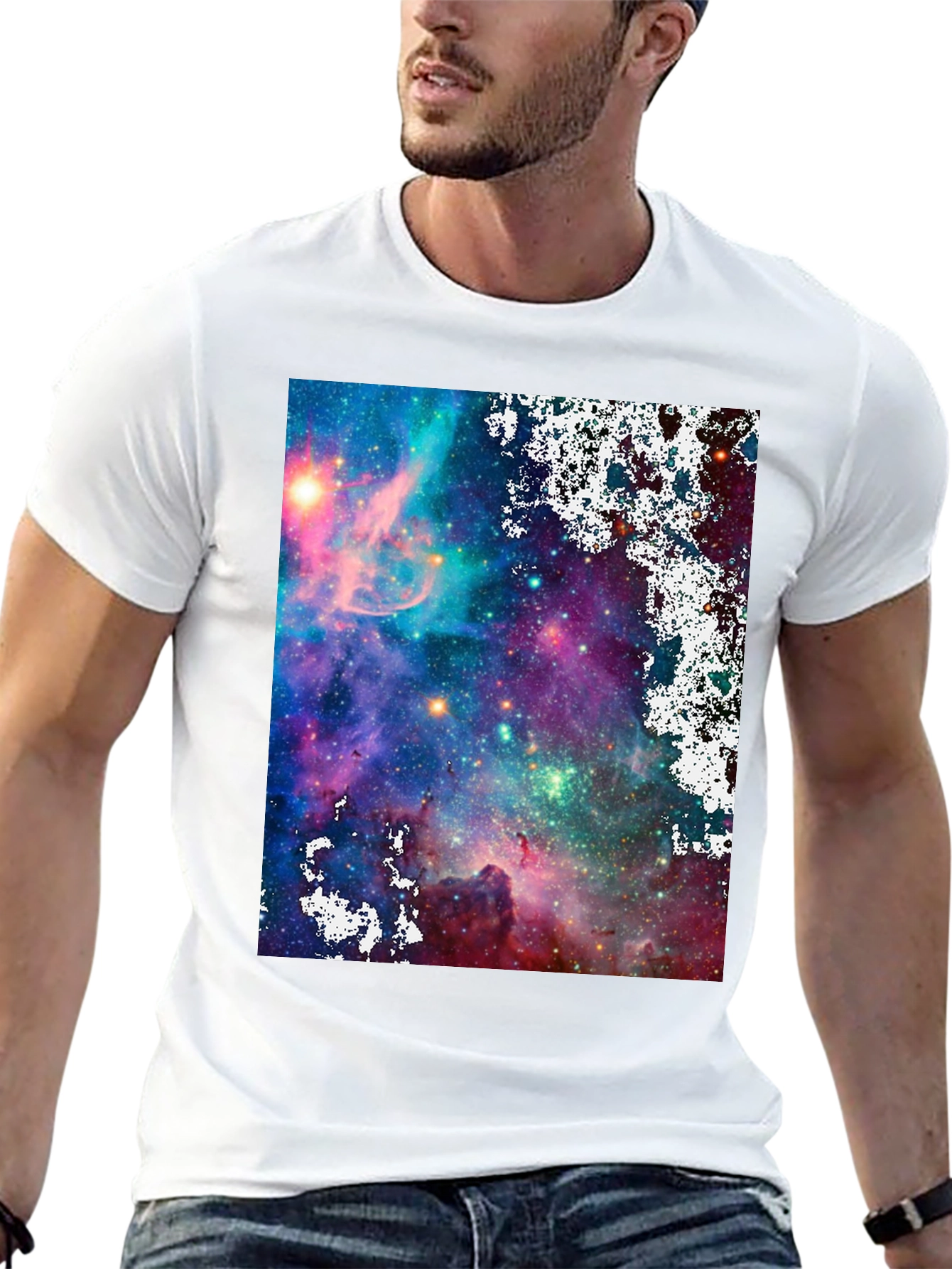 Galaxy Print Black T-Shirt