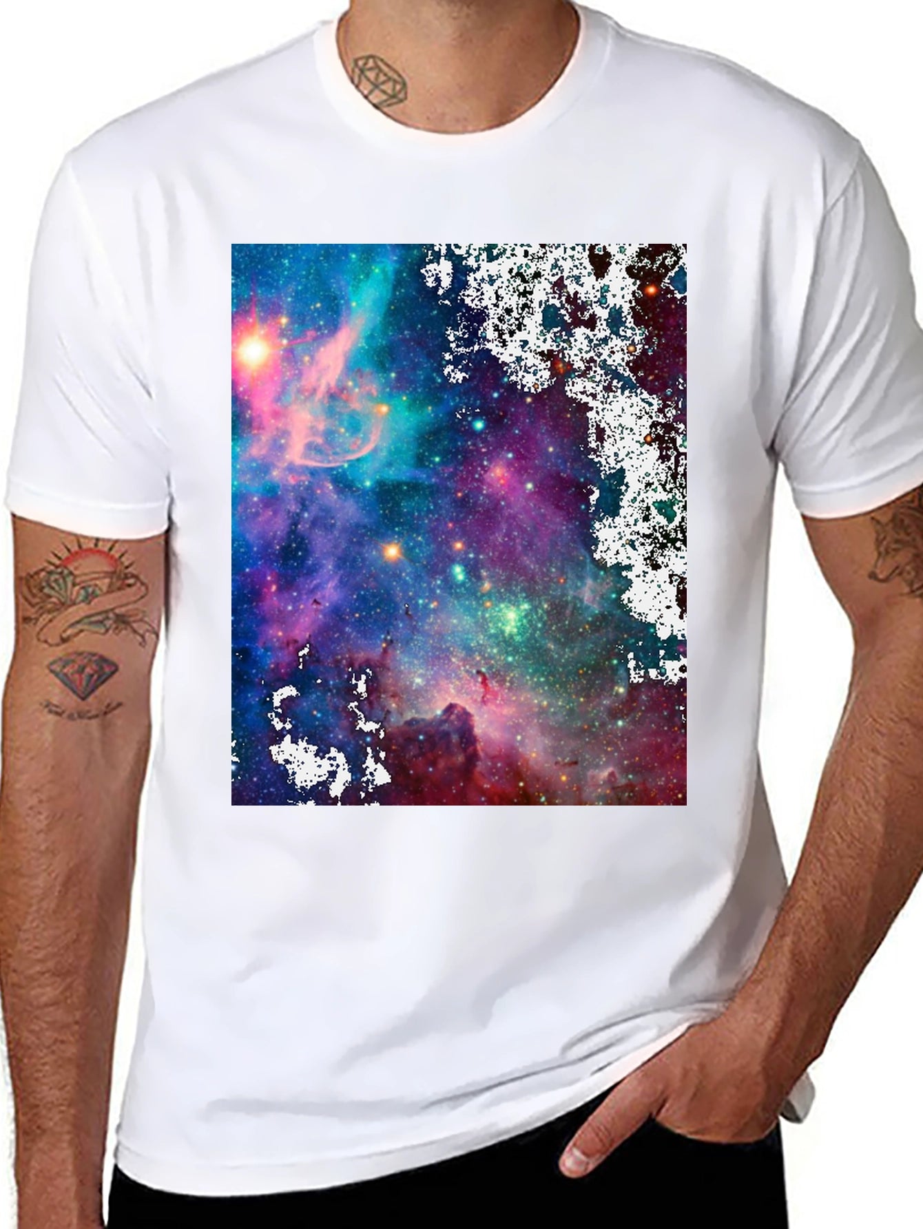 Galaxy Print Black T-Shirt