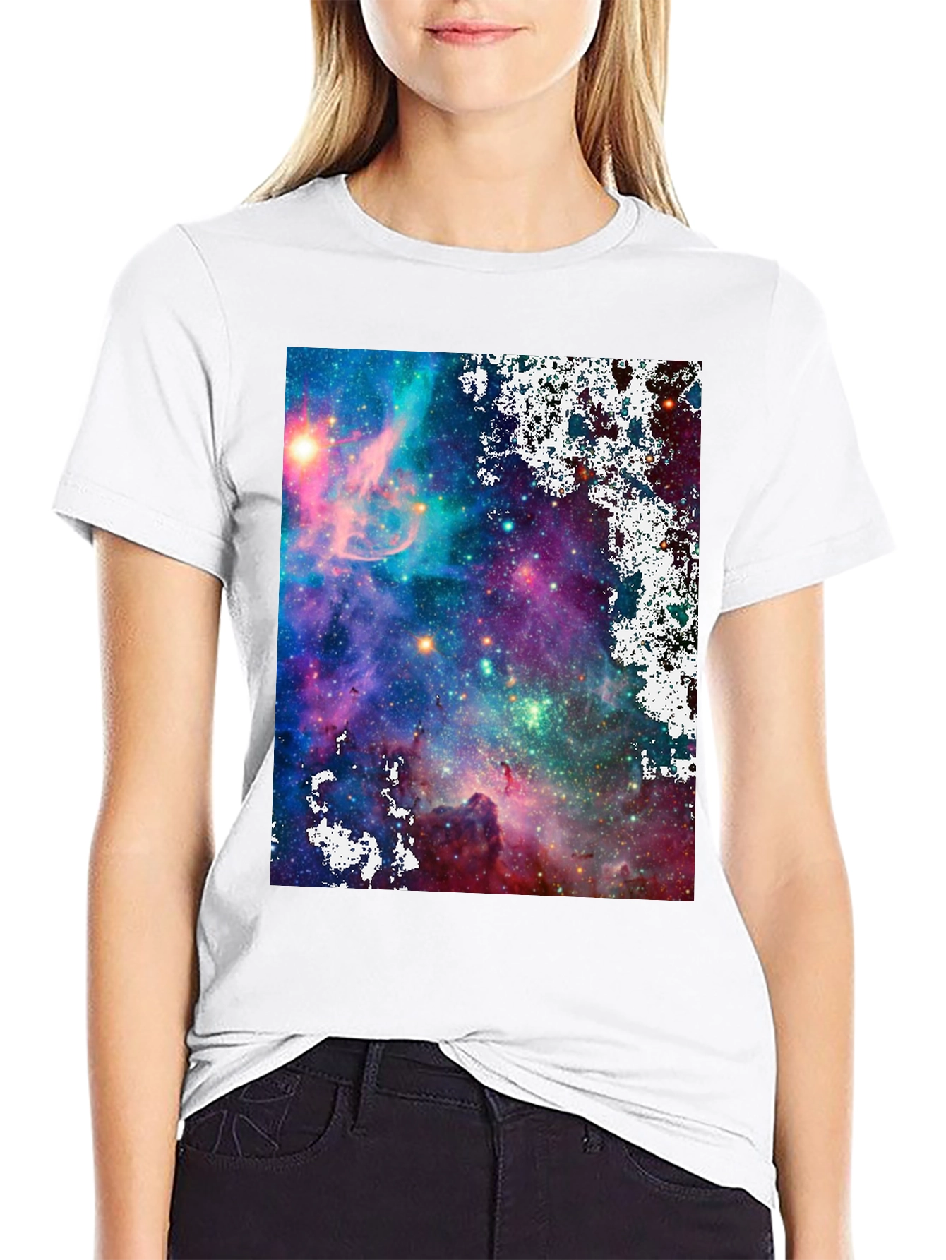 Galaxy Print Black T-Shirt