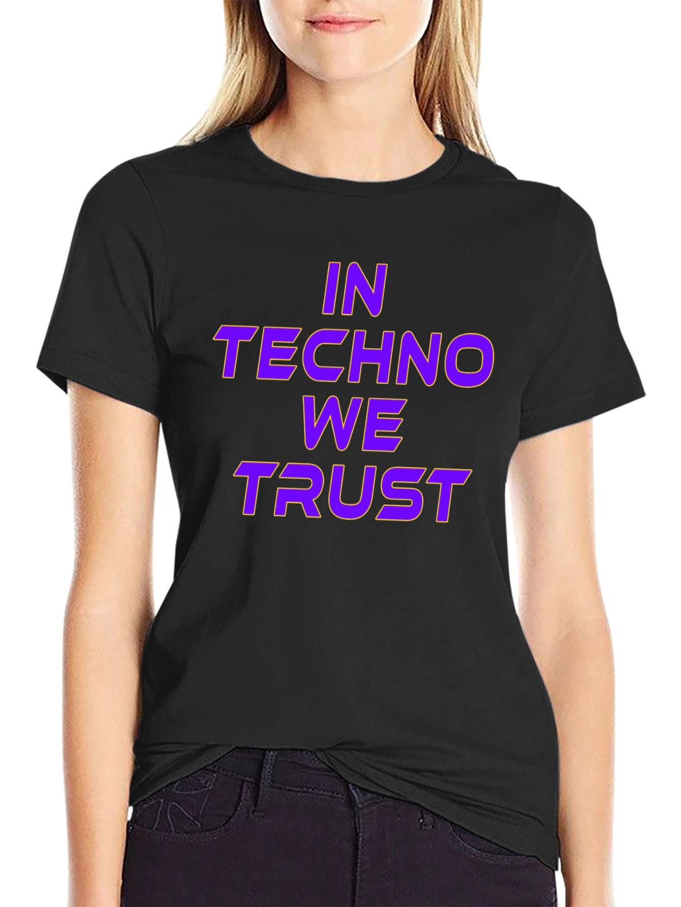 In Techno We Trust Black T-Shirt