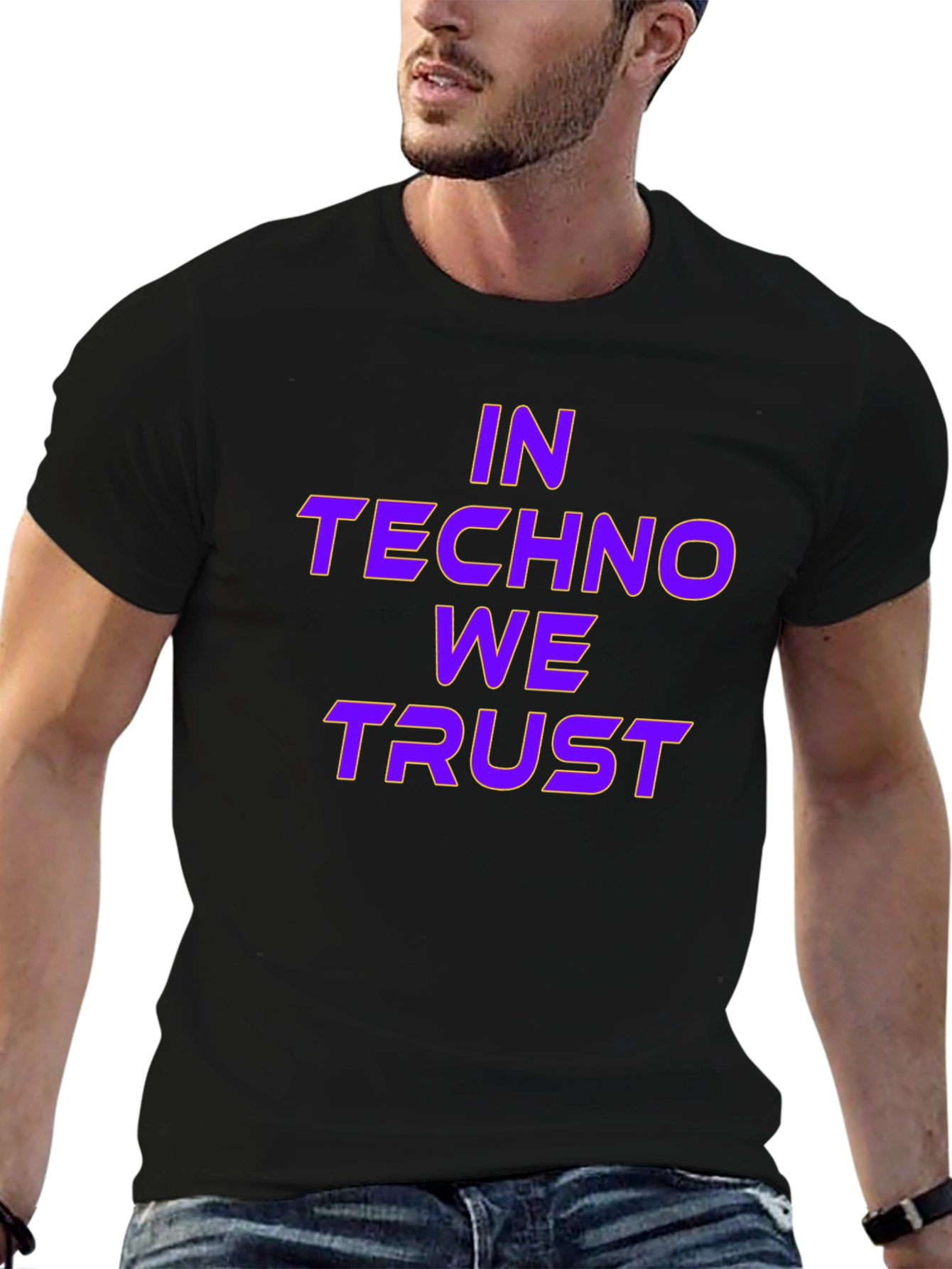 In Techno We Trust Black T-Shirt