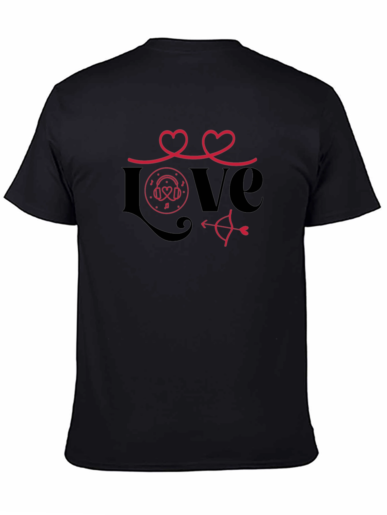 Love Valentines Day Graphic Tee - Black