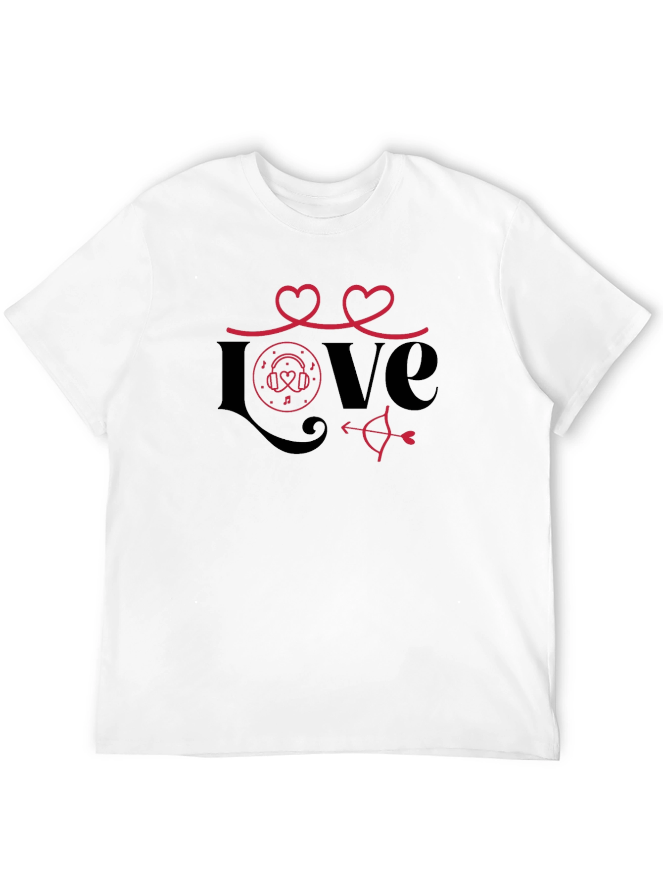 Love Valentines Day Graphic Tee - Black