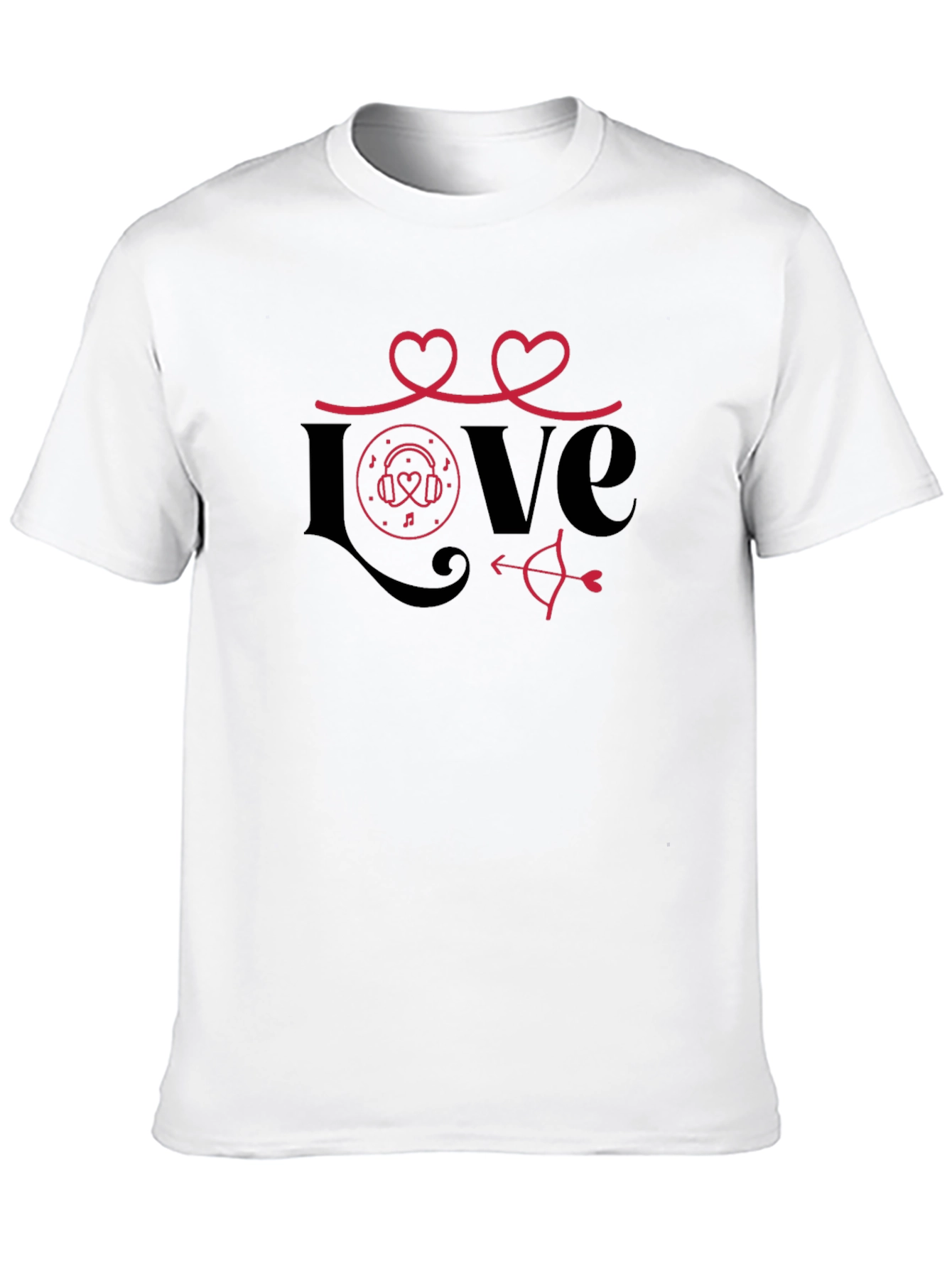 Love Valentines Day Graphic Tee - Black