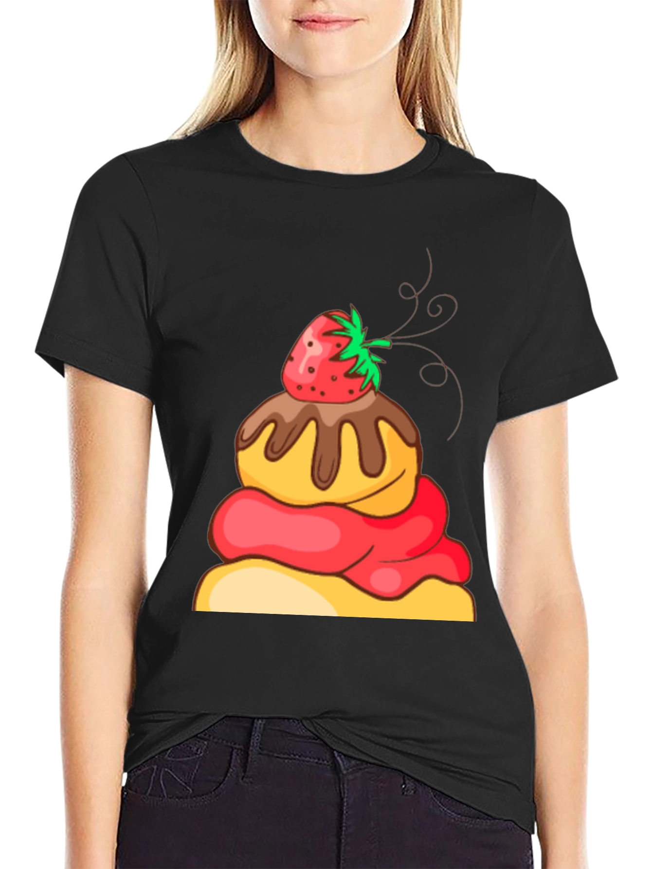 Dessert Graphic Black T-Shirt