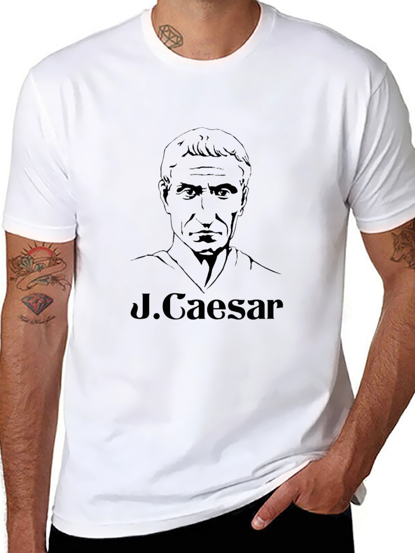 J. Caesar Black Graphic Tee
