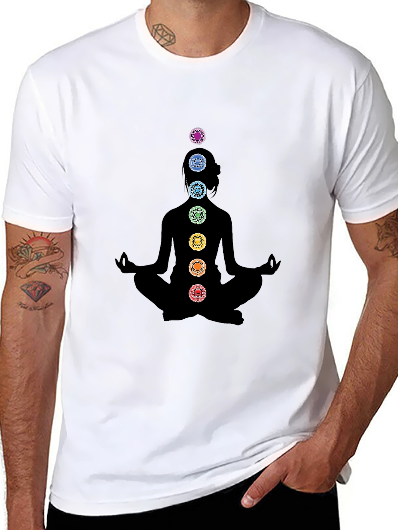 Chakra Meditation Black T-Shirt