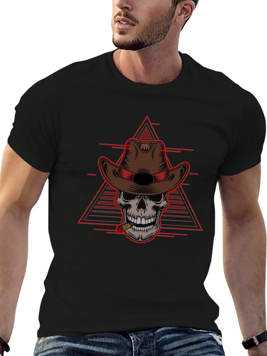 Skull Cowboy T-Shirt - Edgy Western Style