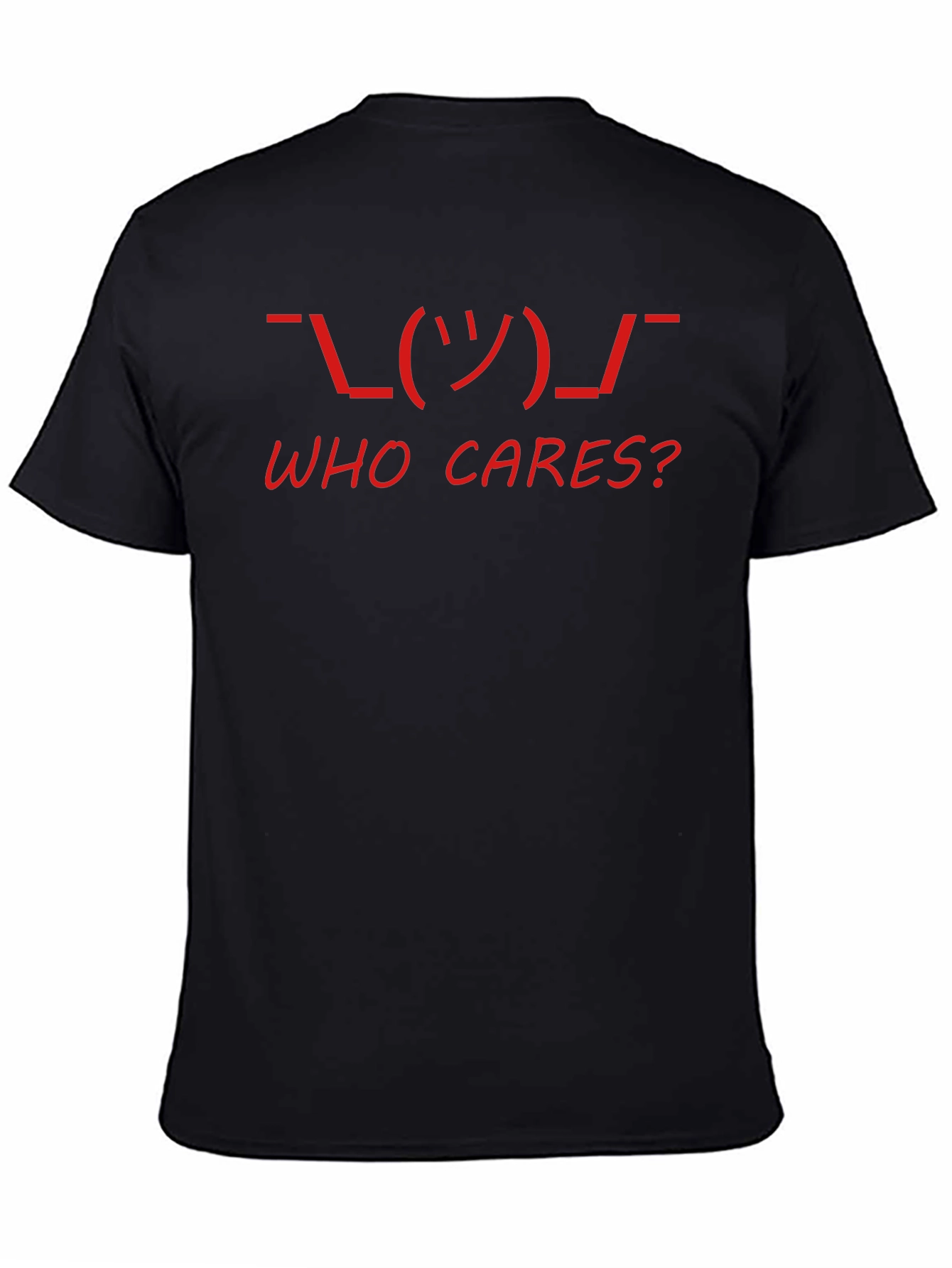 Who Cares? Graphic Tee - Black Crew Neck T-Shirt