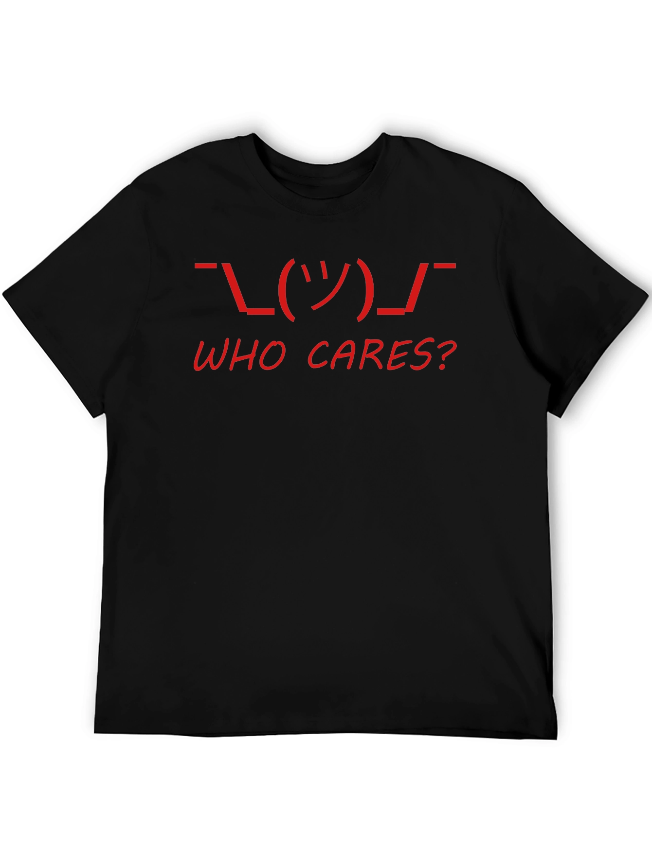 Who Cares? Graphic Tee - Black Crew Neck T-Shirt