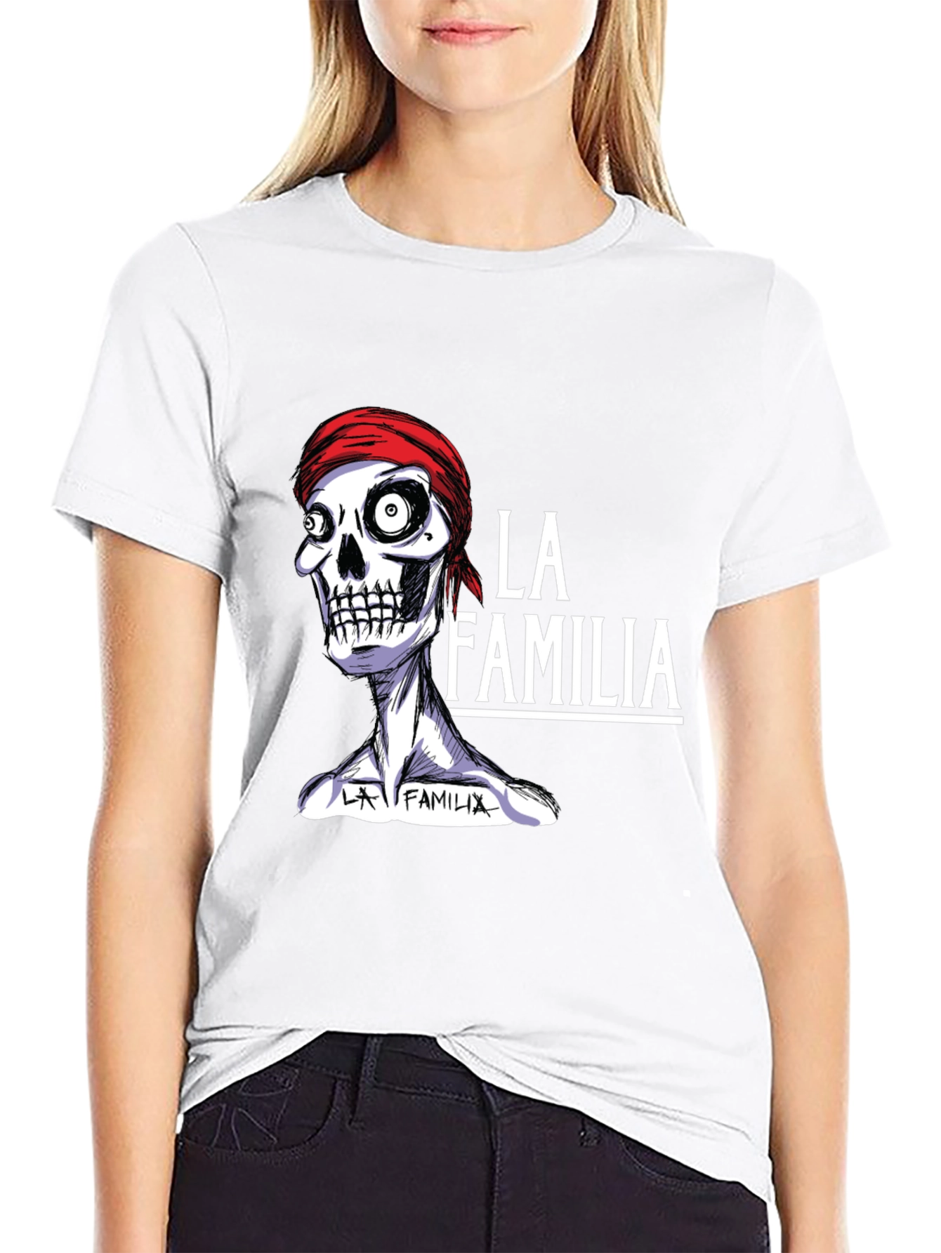 La Familia Skeleton Graphic T-Shirt - Cool Casual Wear