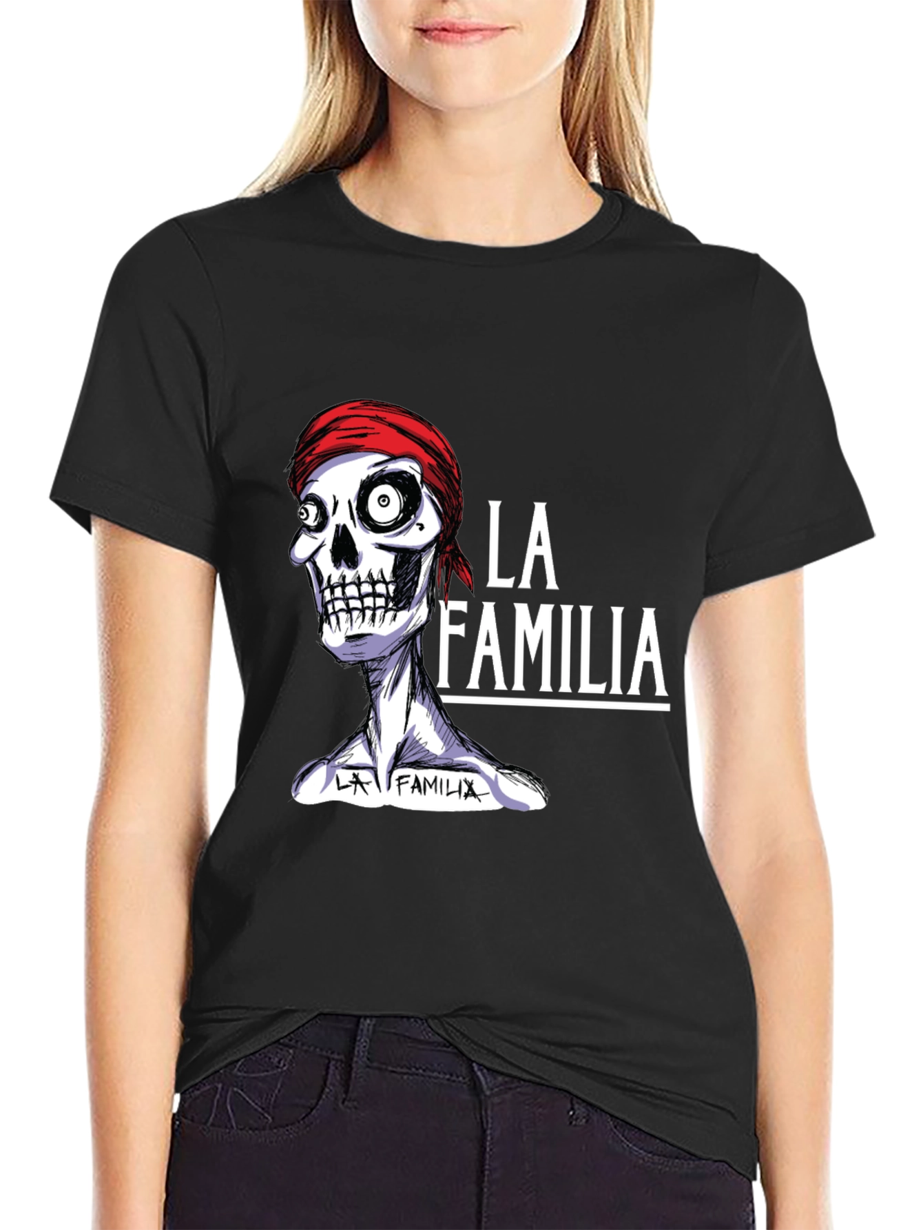 La Familia Skeleton Graphic T-Shirt - Cool Casual Wear